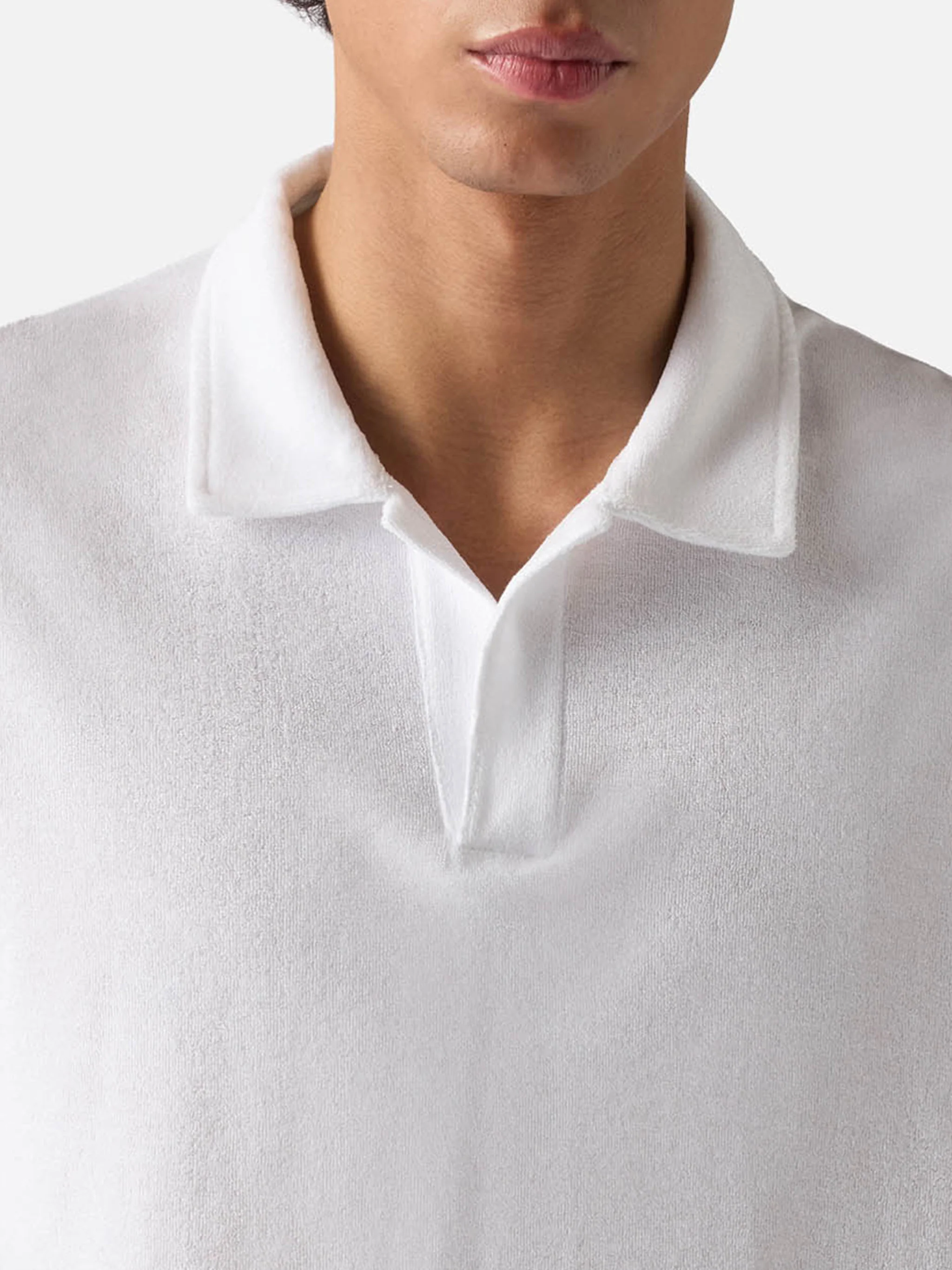 White Jeremy polo in terry-effect cotton - Image 2