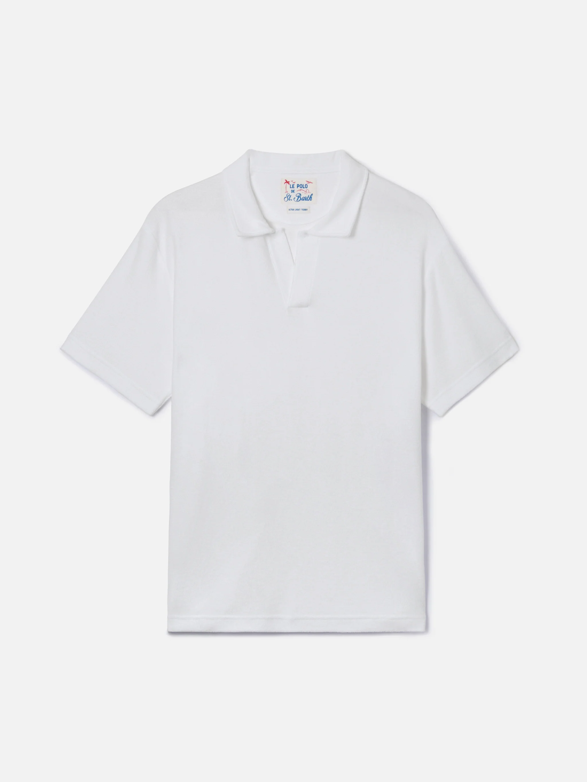White Jeremy polo in terry-effect cotton - Image 5