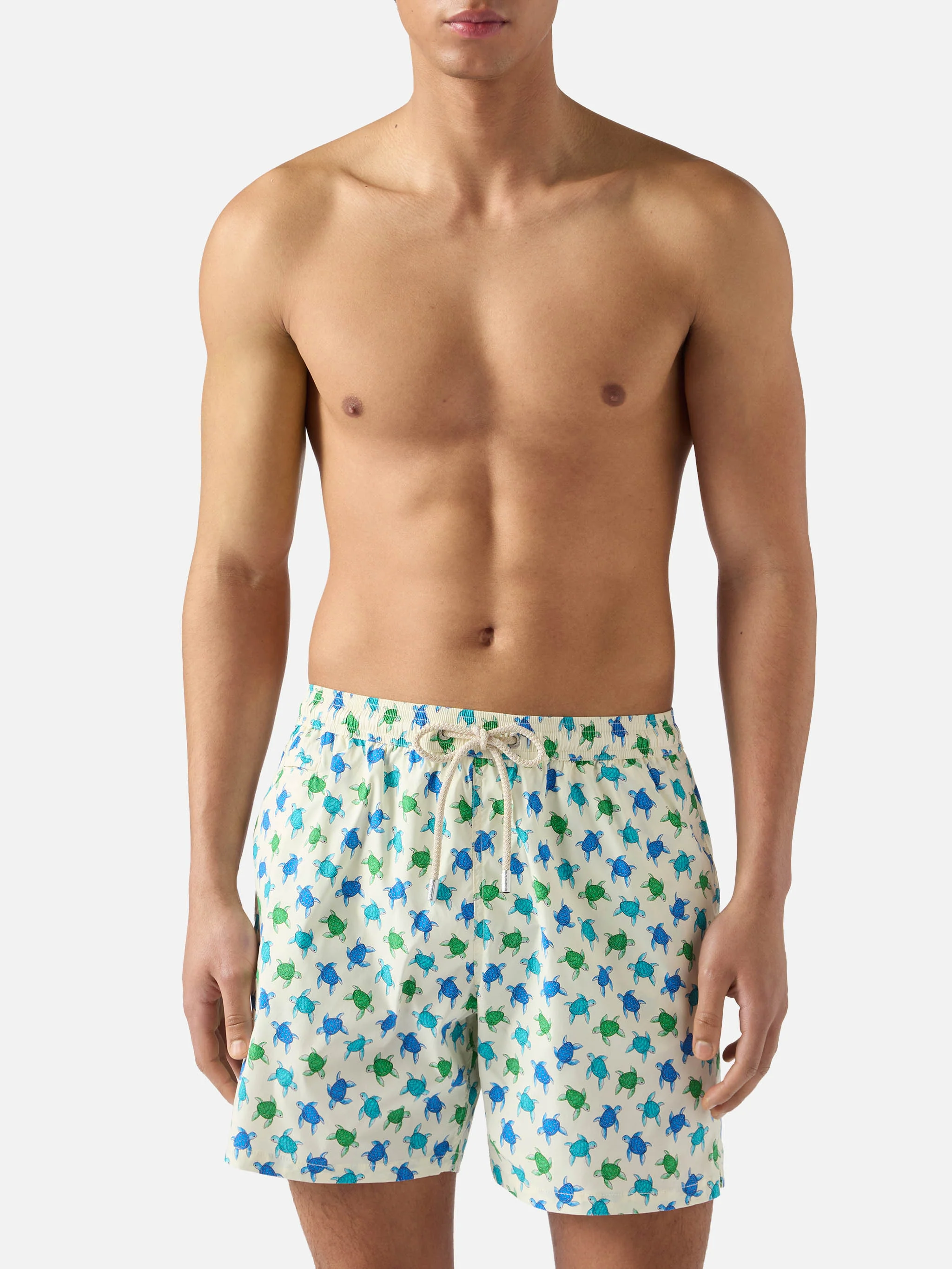 White Lighting Micro swim shorts with all-over turtle print - Image 3