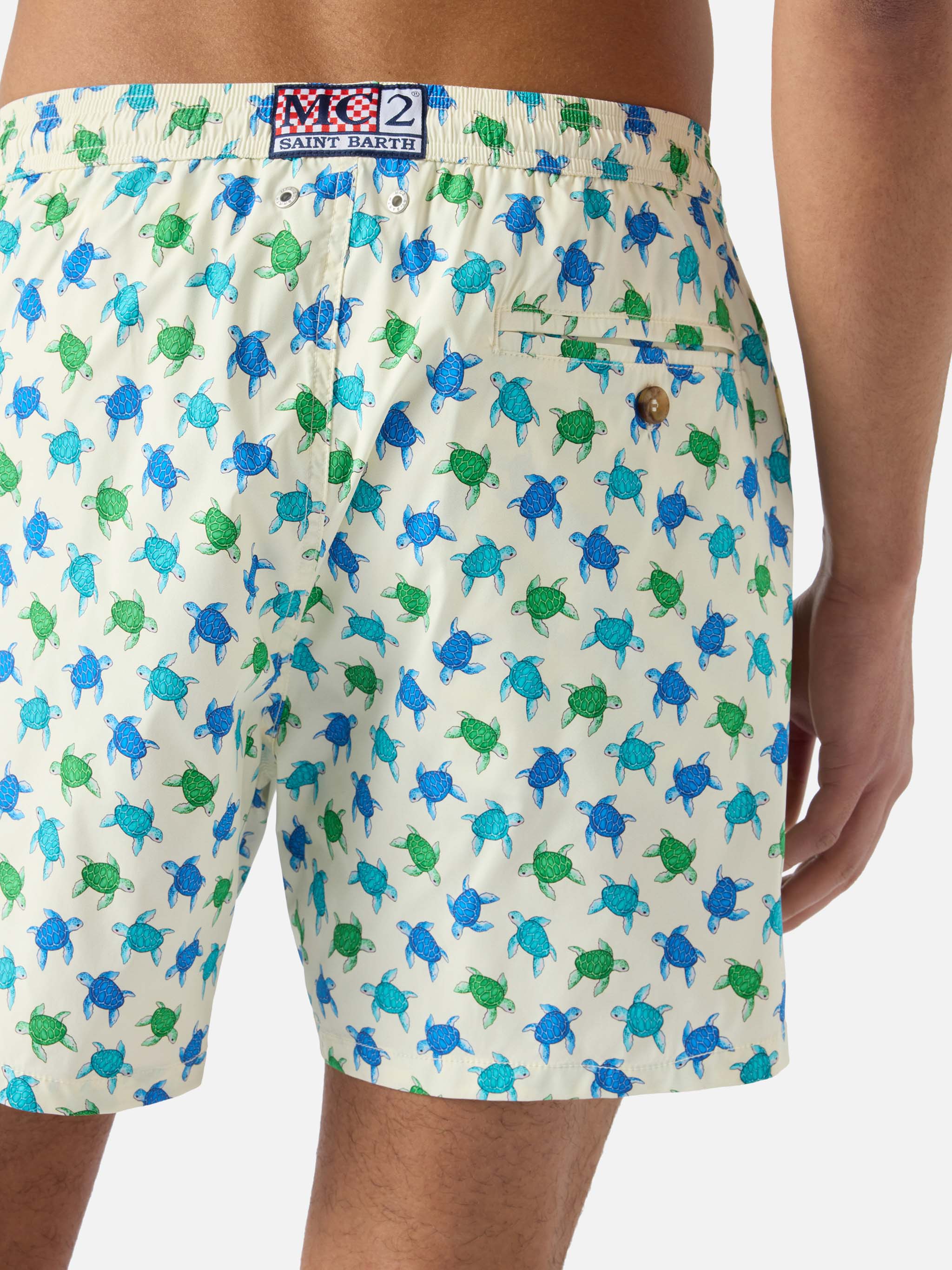 White Lighting Micro swim shorts with all-over turtle print - Image 6