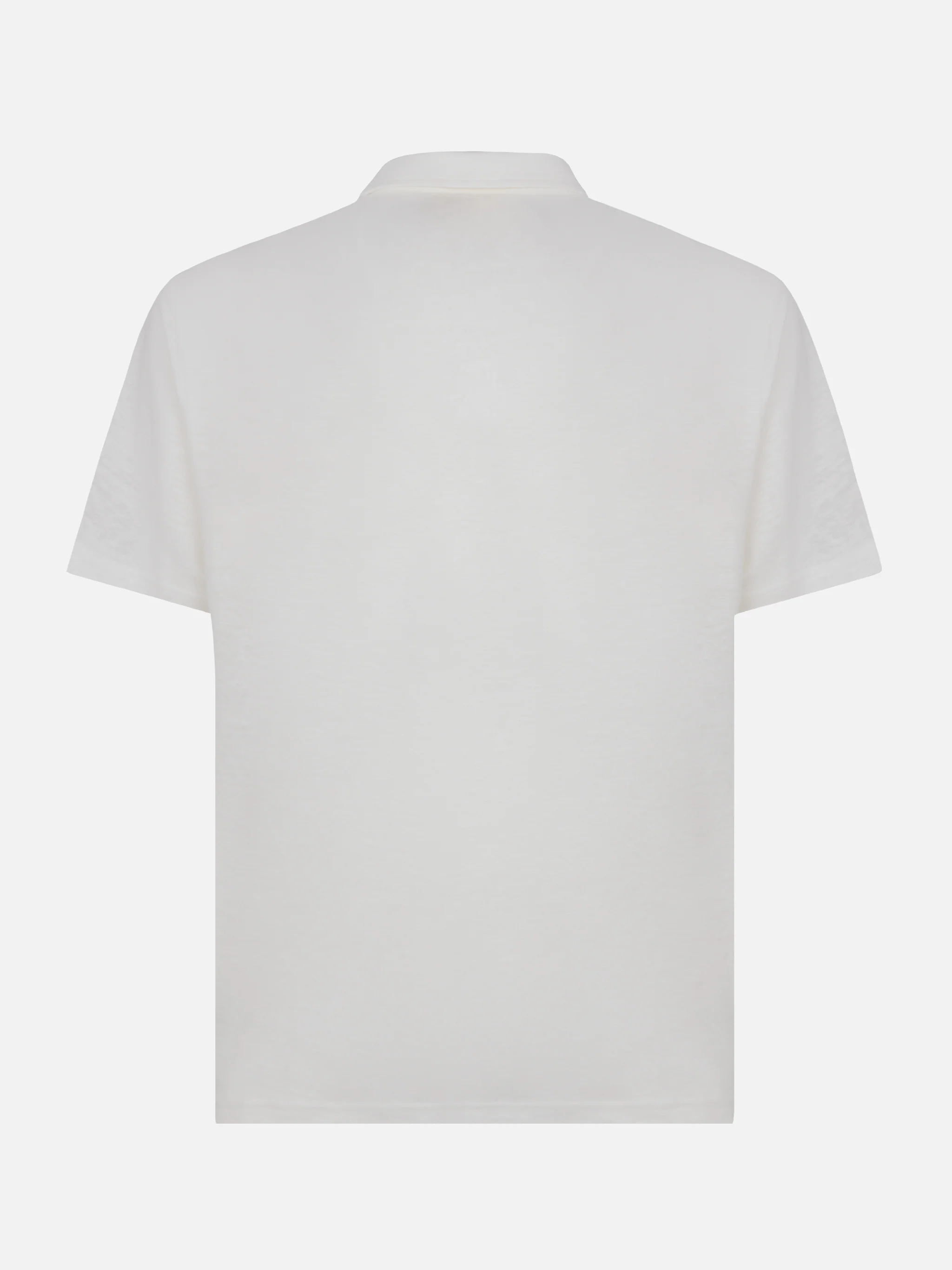White linen buttonless polo shirt Fraser - Image 5