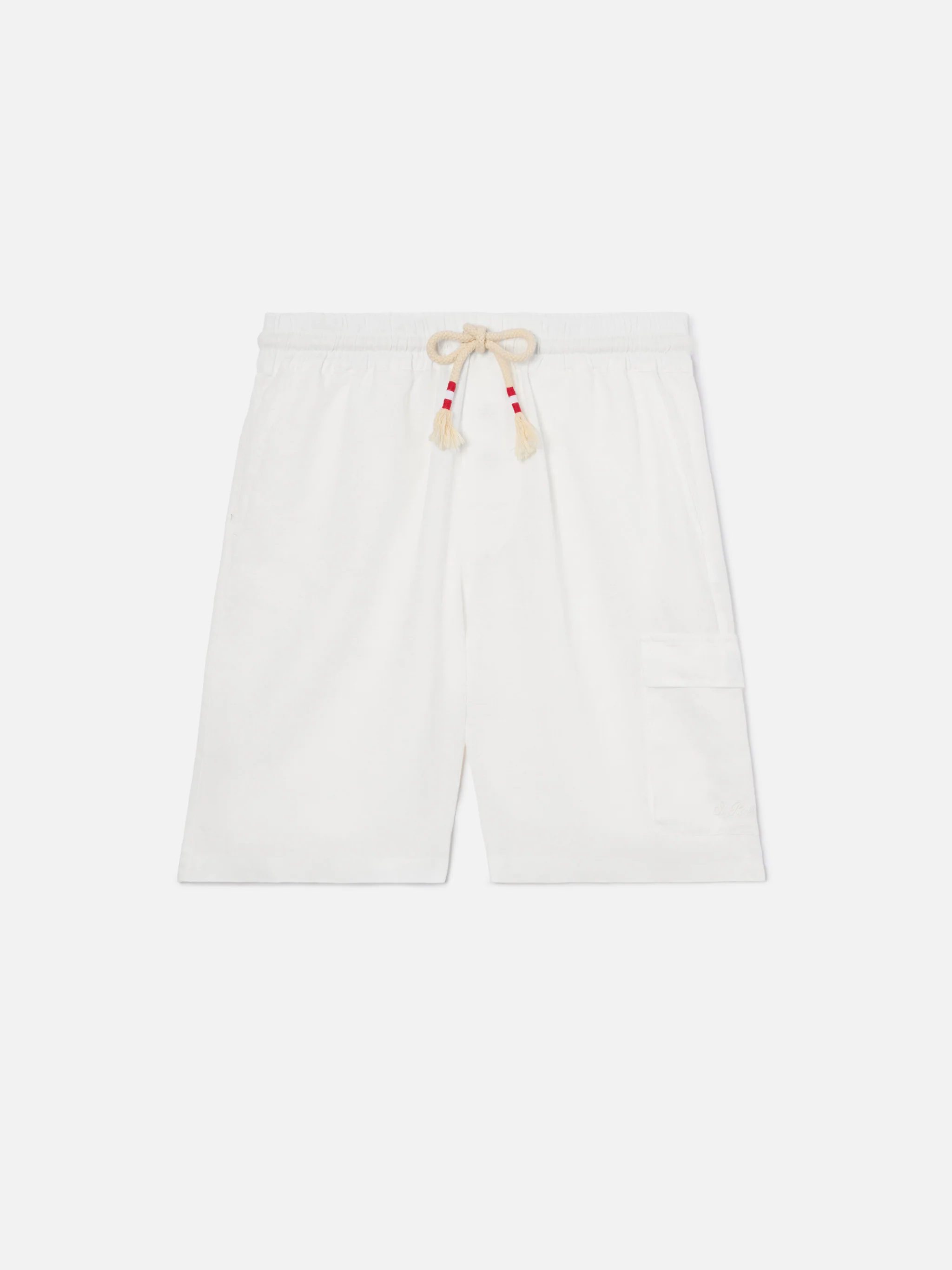 White Marseille bermuda shorts in pure linen - Image 4