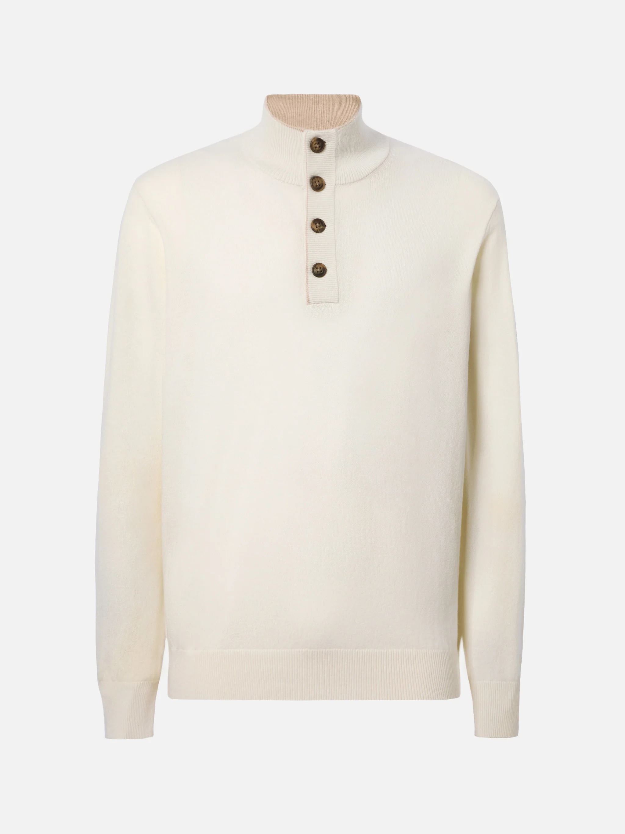 Half-zip sweater in white merino wool and cashmere - Image 5