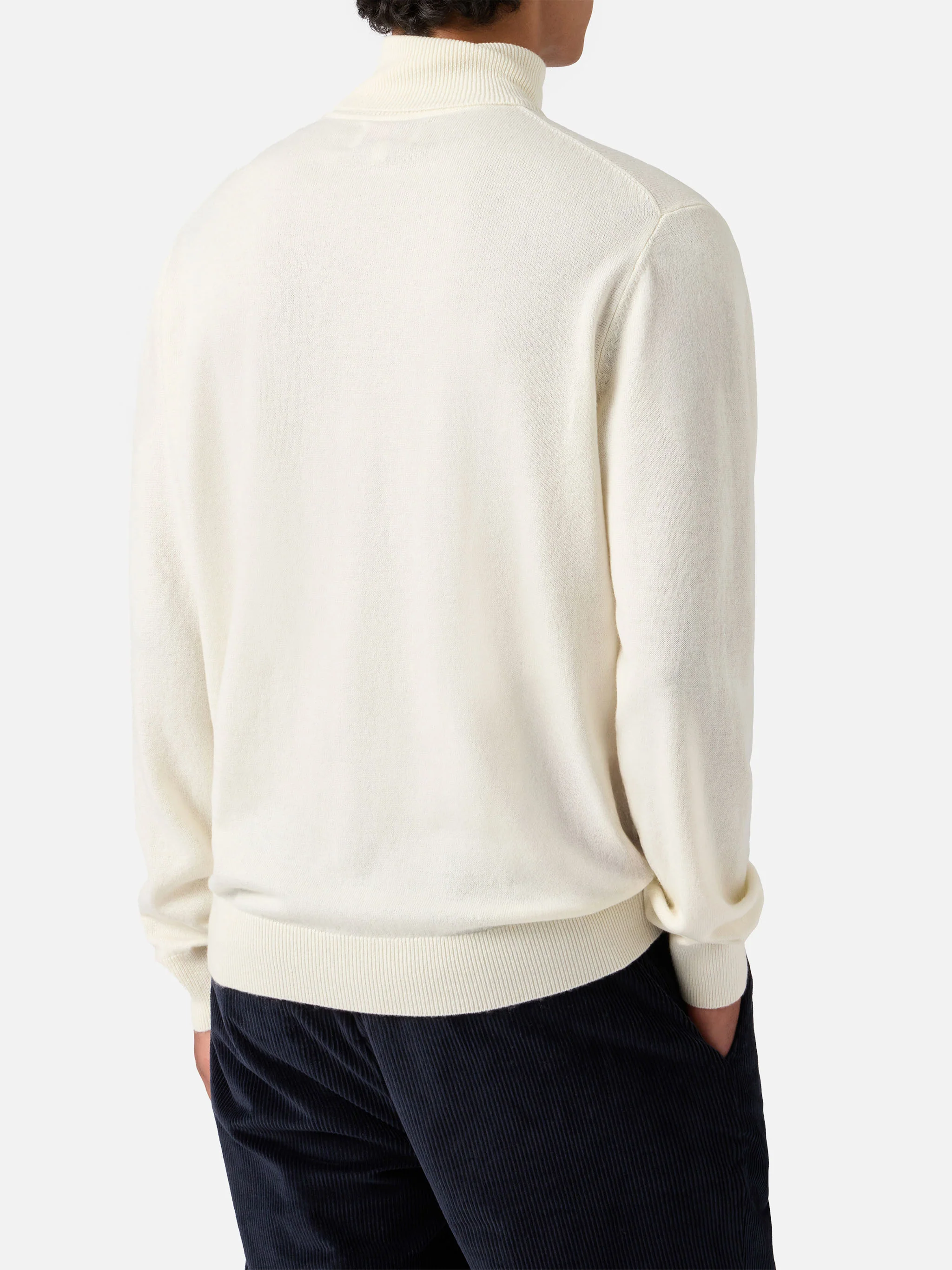 Turtleneck sweater Bond in white merino wool and cashmere - Image 3