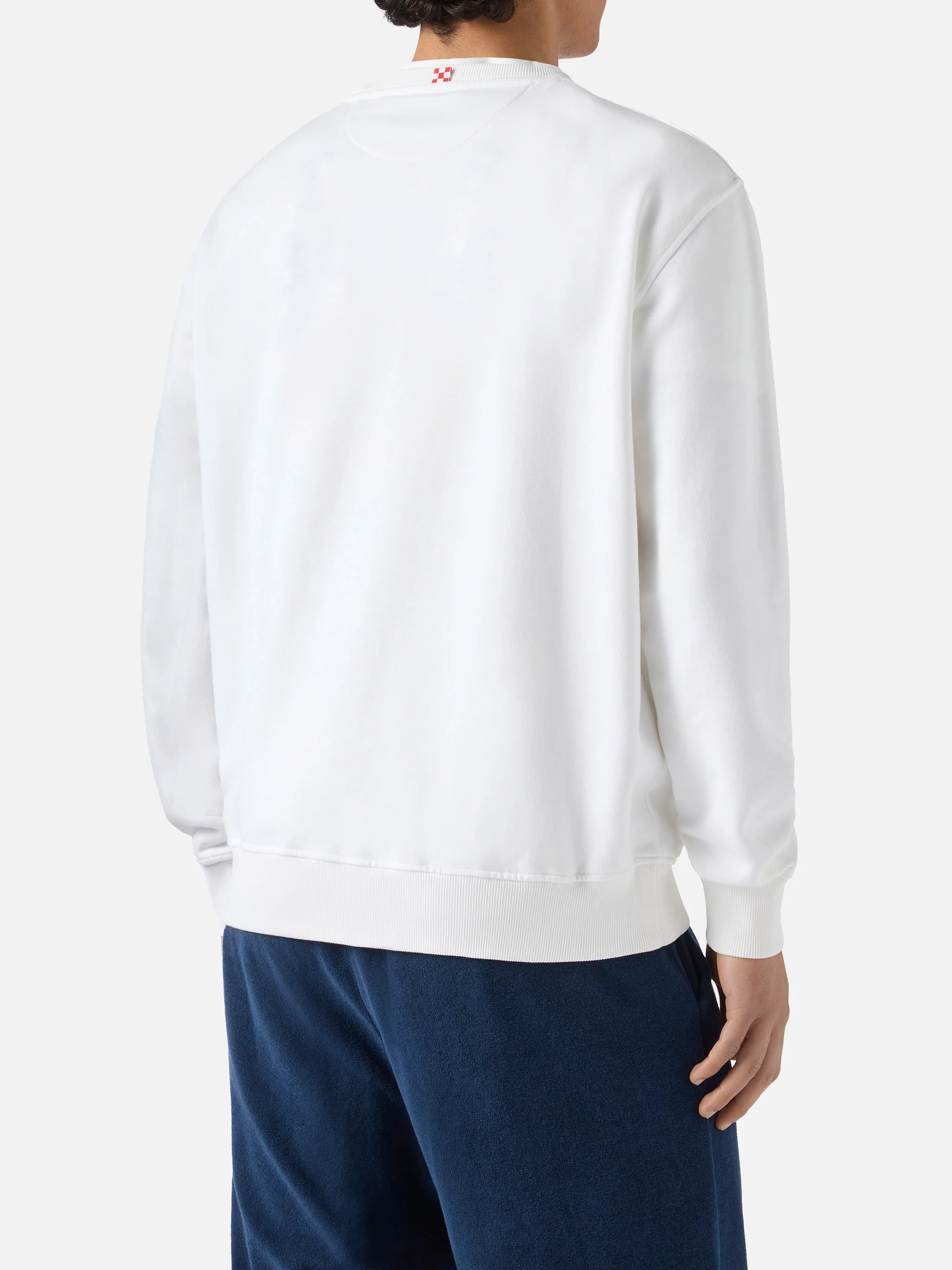 White Ponza sweatshirt with contrasting St. Barth embroidery - Image 3