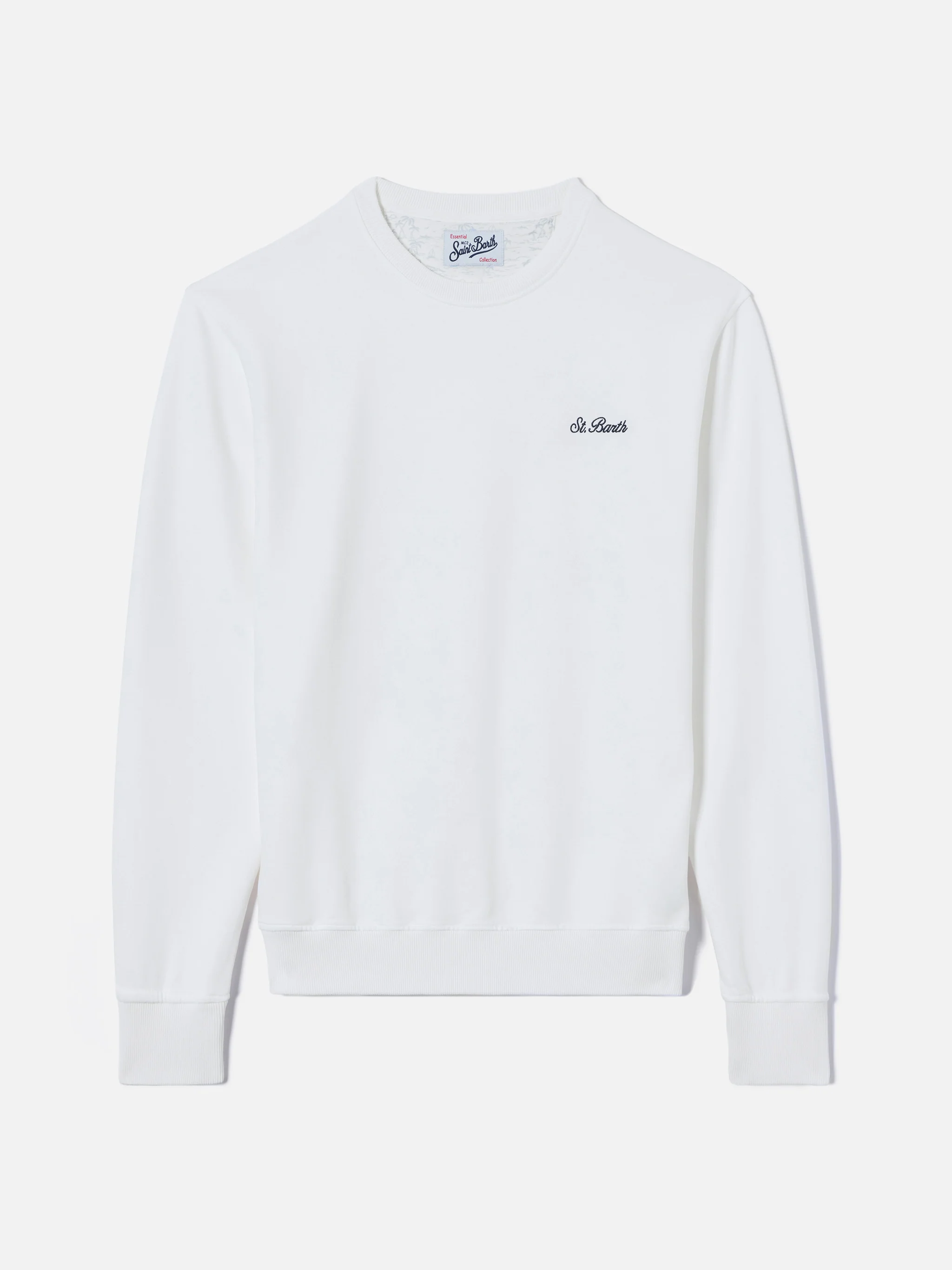 White Ponza sweatshirt with contrasting St. Barth embroidery - Image 4