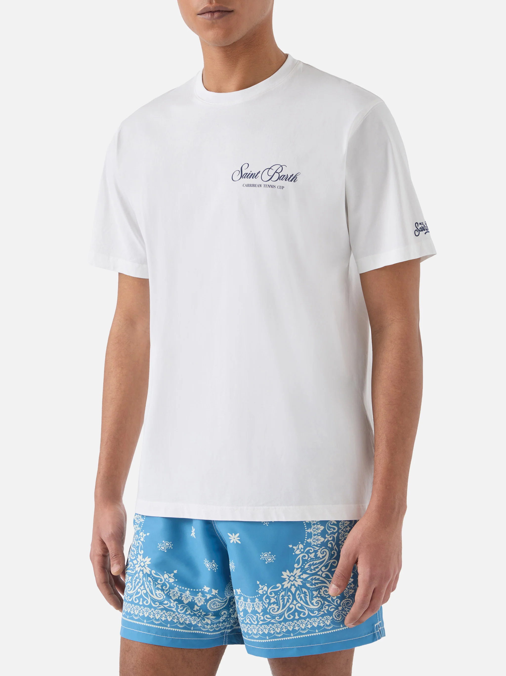 White Portland t-shirt with Caribbean Tennis Cup print - Image 4