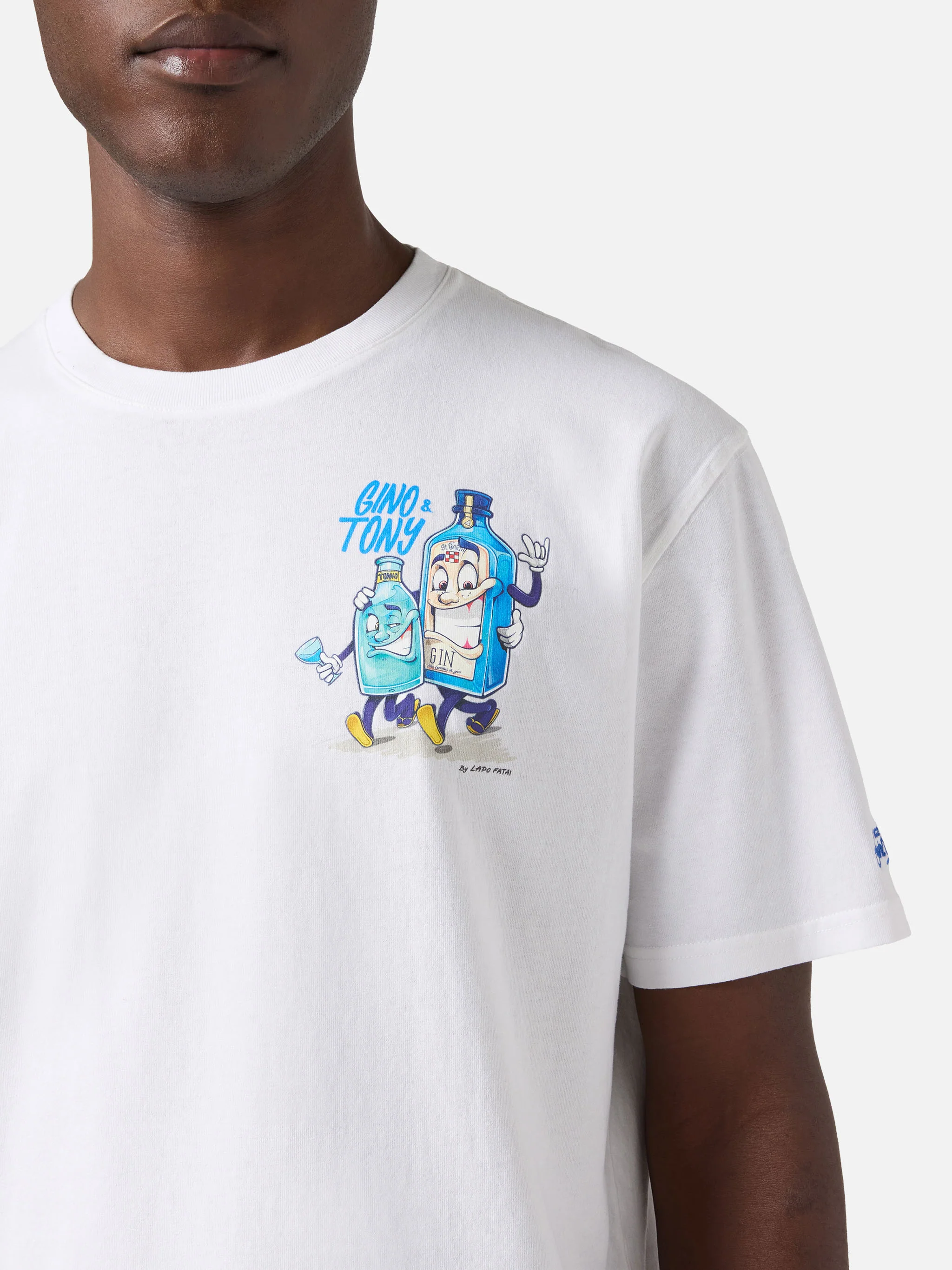 White Portland t-shirt with Gino & Tony illustration | Special Edition - Image 2