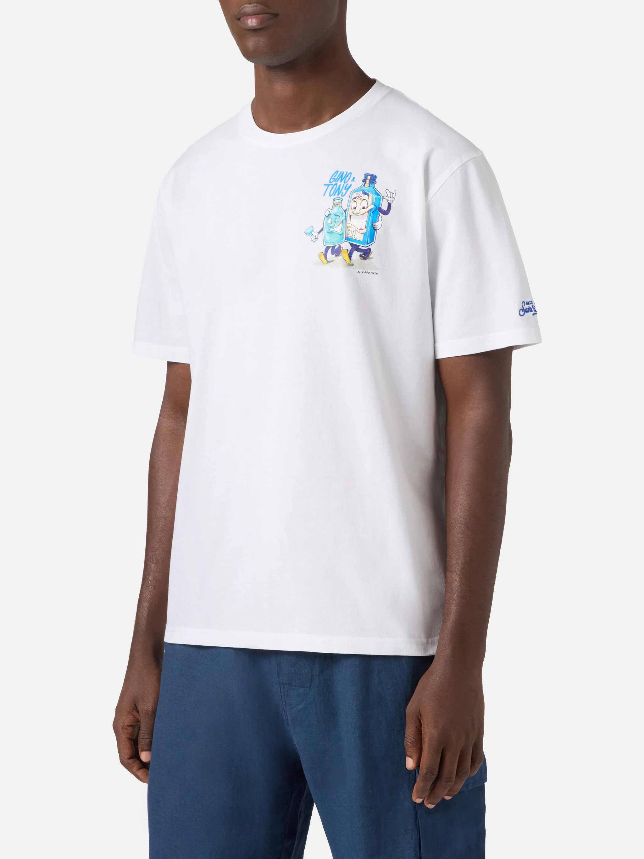 White Portland t-shirt with Gino & Tony illustration | Special Edition - Image 3