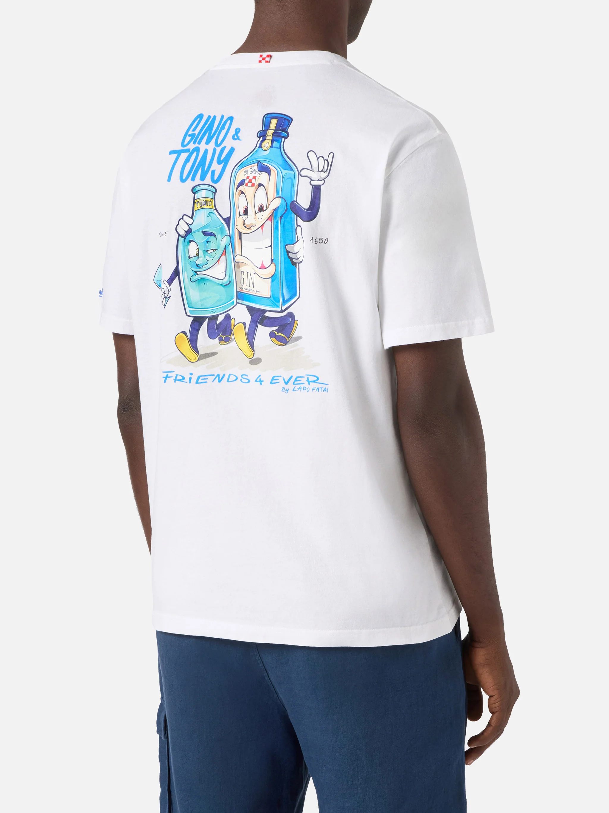 White Portland t-shirt with Gino & Tony illustration | Special Edition - Image 4