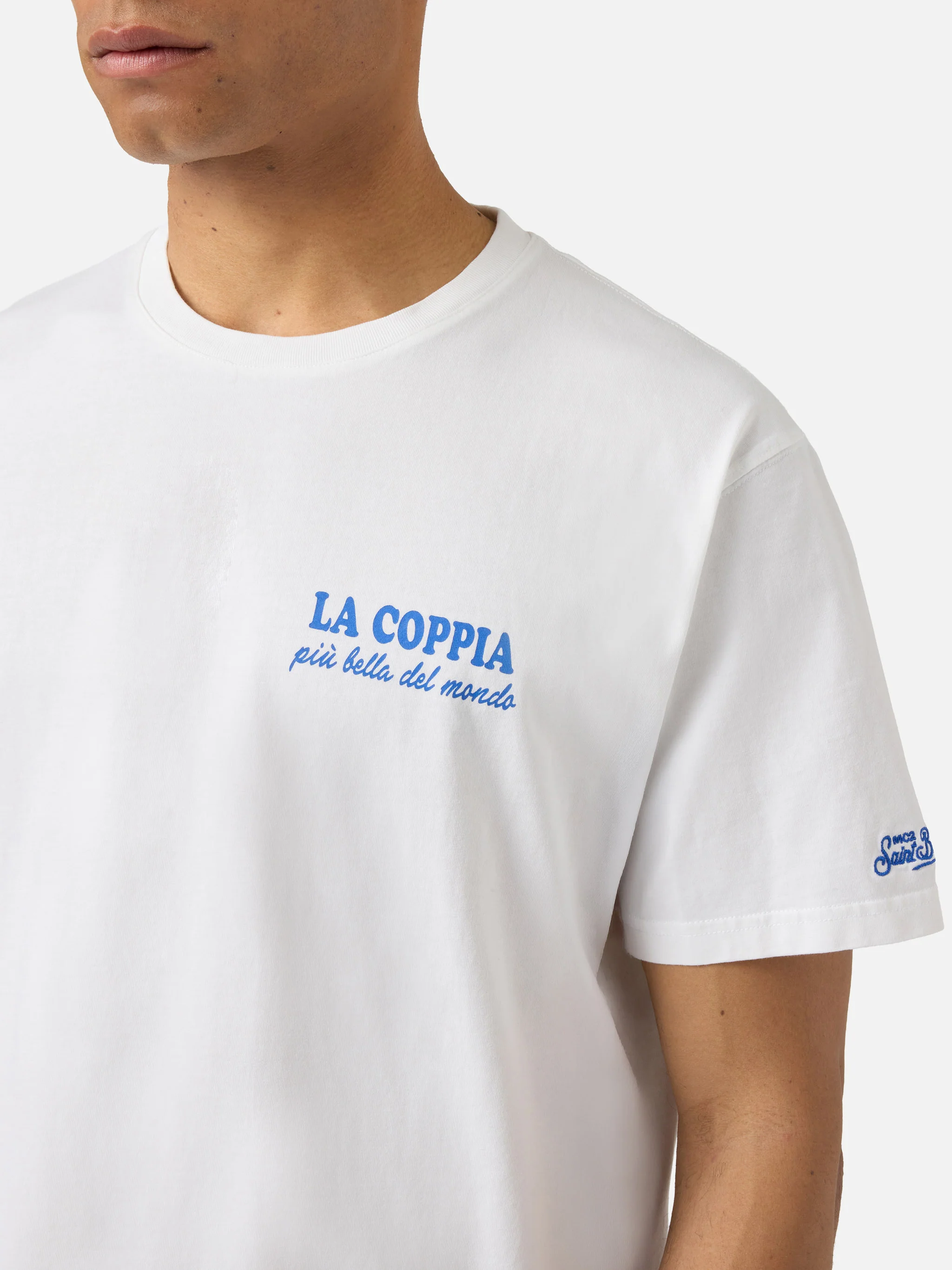 White Portland t-shirt with La coppia più bella del mondo print | Special Edition - Image 2