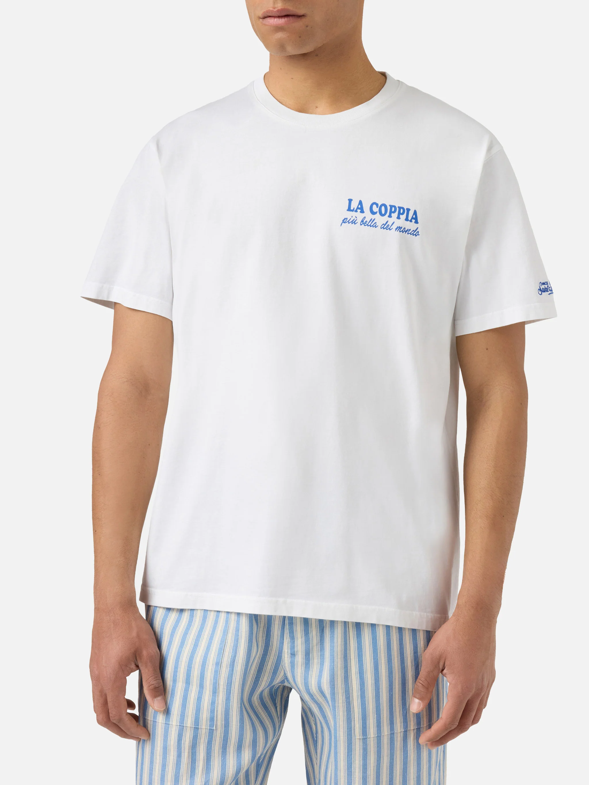 White Portland t-shirt with La coppia più bella del mondo print | Special Edition - Image 3