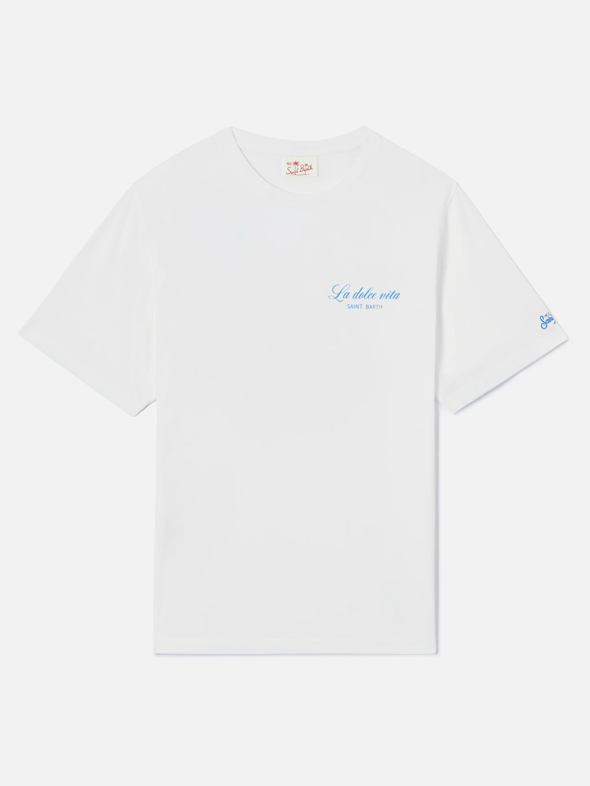 White Portland t-shirt with La dolce vita illustration - Image 5