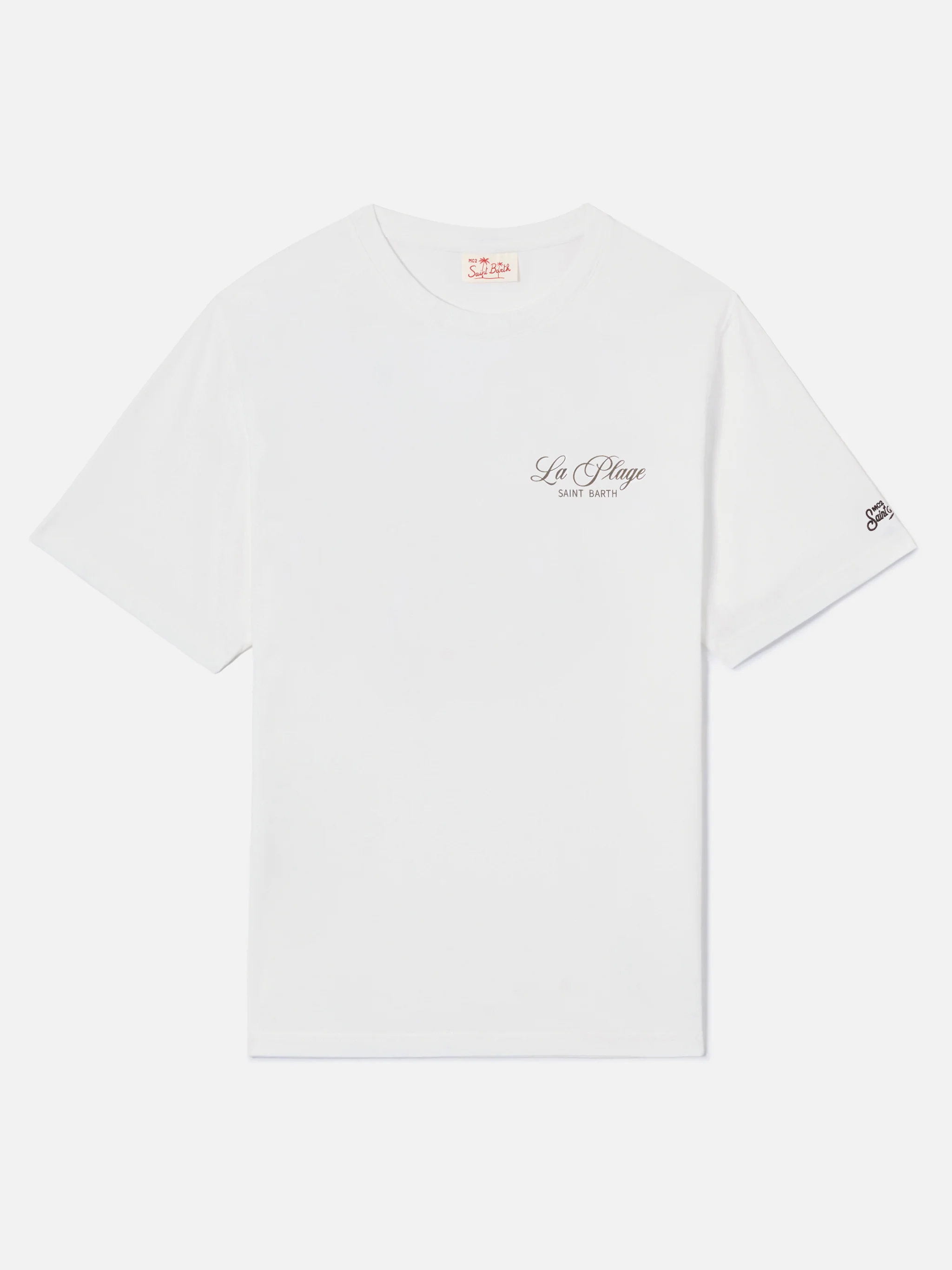 White Portland t-shirt with La Plage print - Image 2