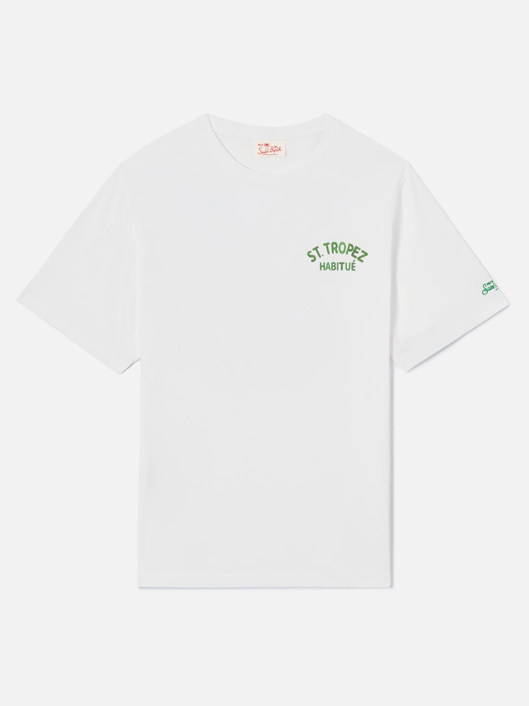 White Portland t-shirt with St. Tropez Habitué print | Special Edition - Image 2