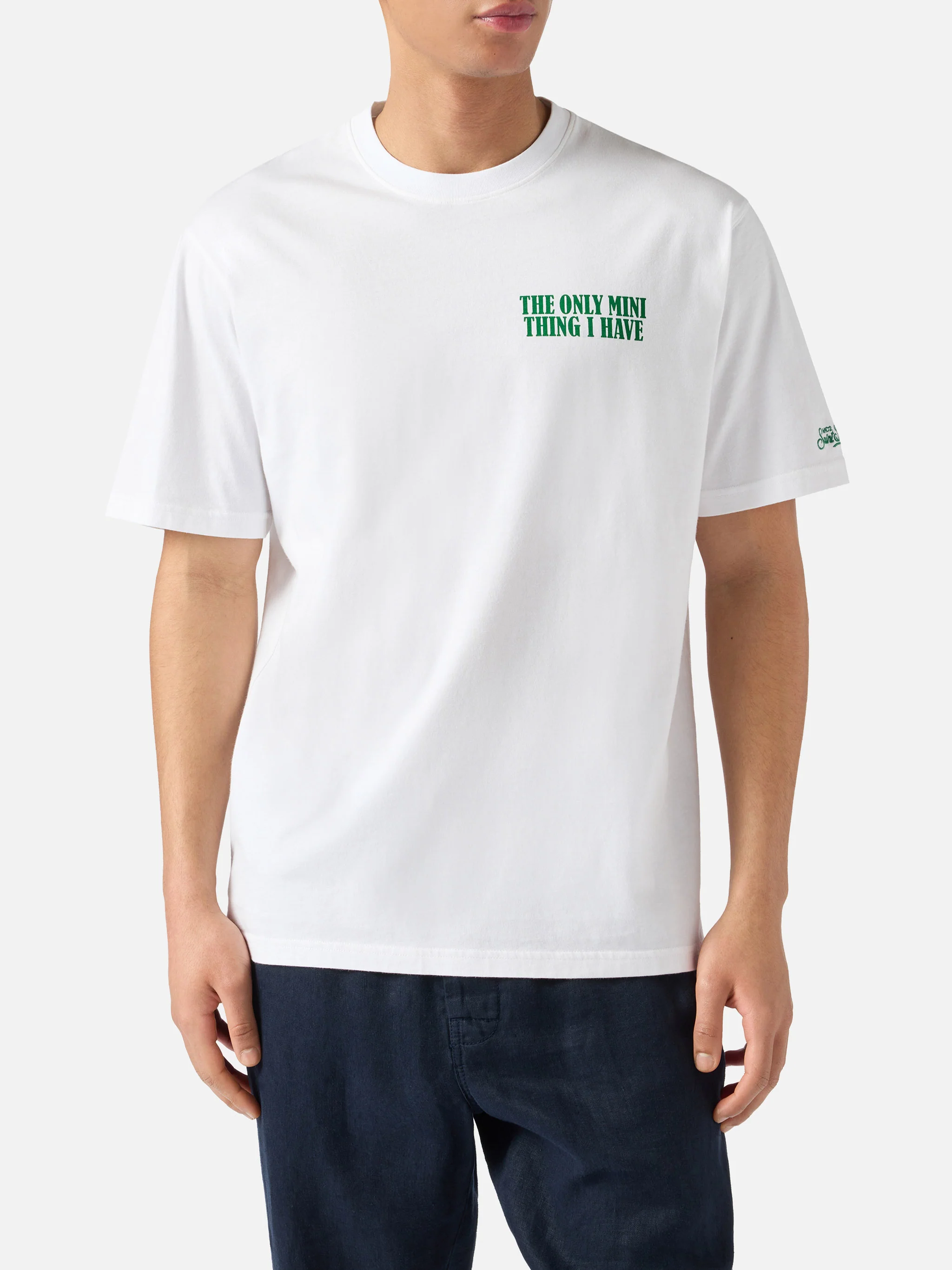 White Portland t-shirt with The Only Mini Thing I Have print - Image 3
