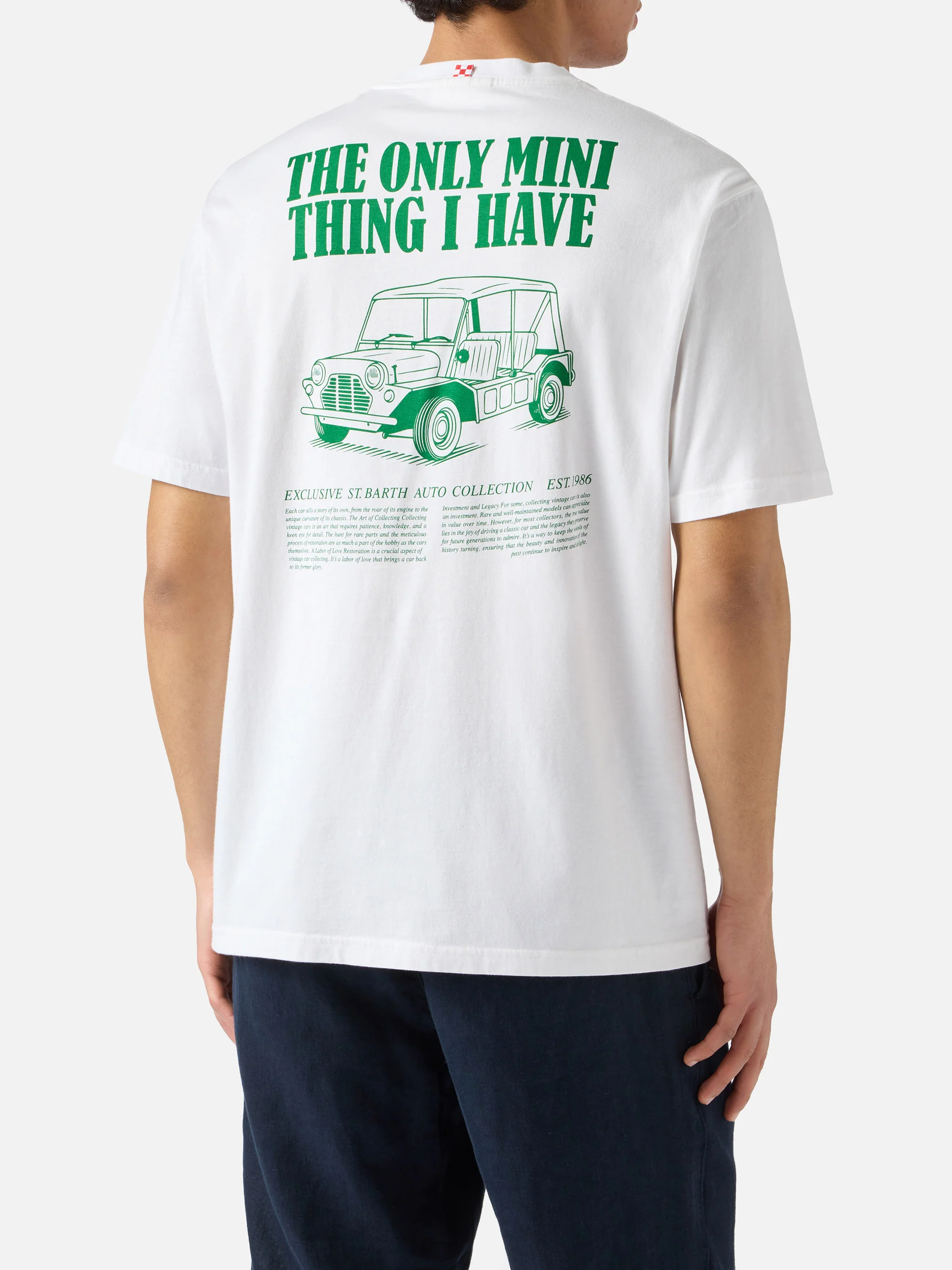 White Portland t-shirt with The Only Mini Thing I Have print - Image 4
