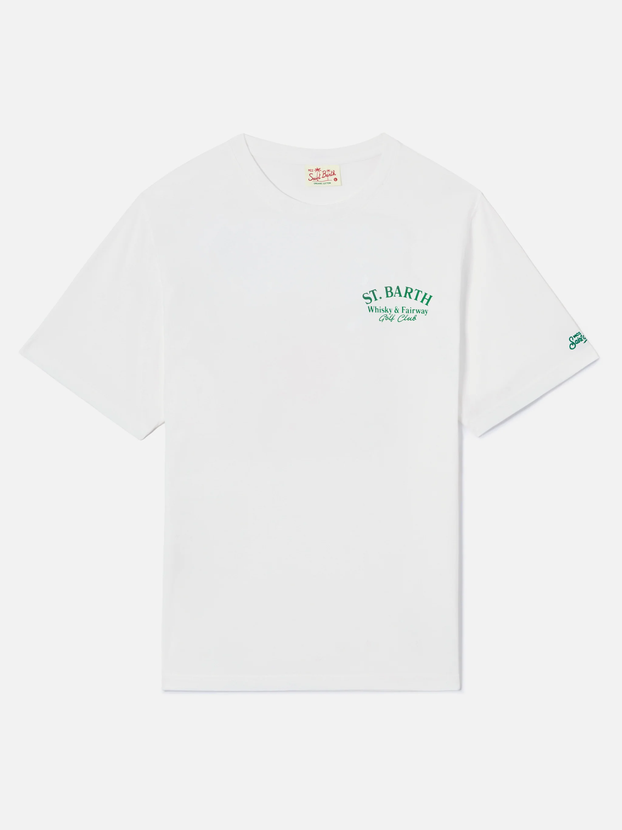 White Portland t-shirt with Whisky & Fairway Golf Club illustration - Image 5