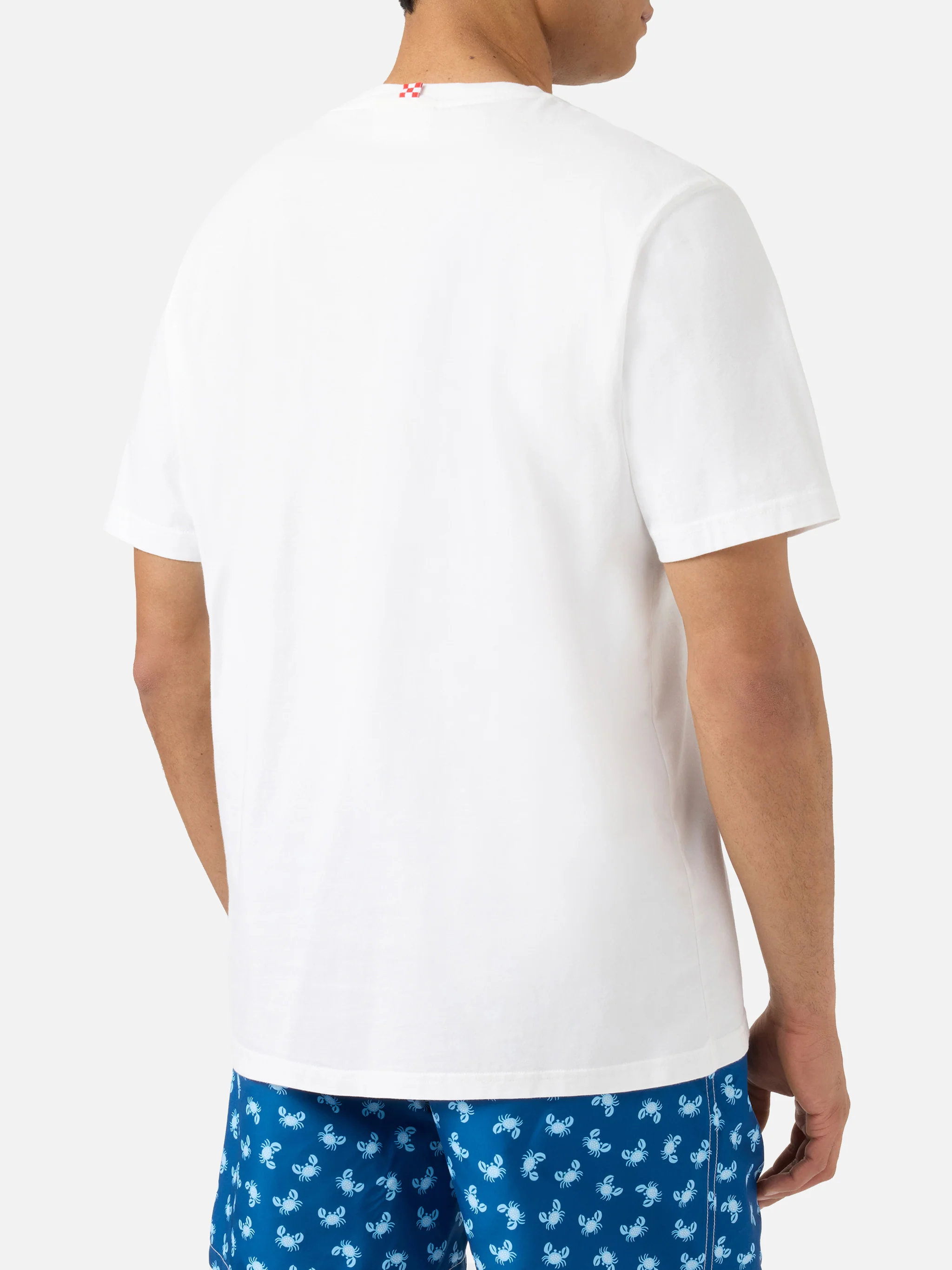 White Portofino T-shirt with À La Plage embroidery - Image 4