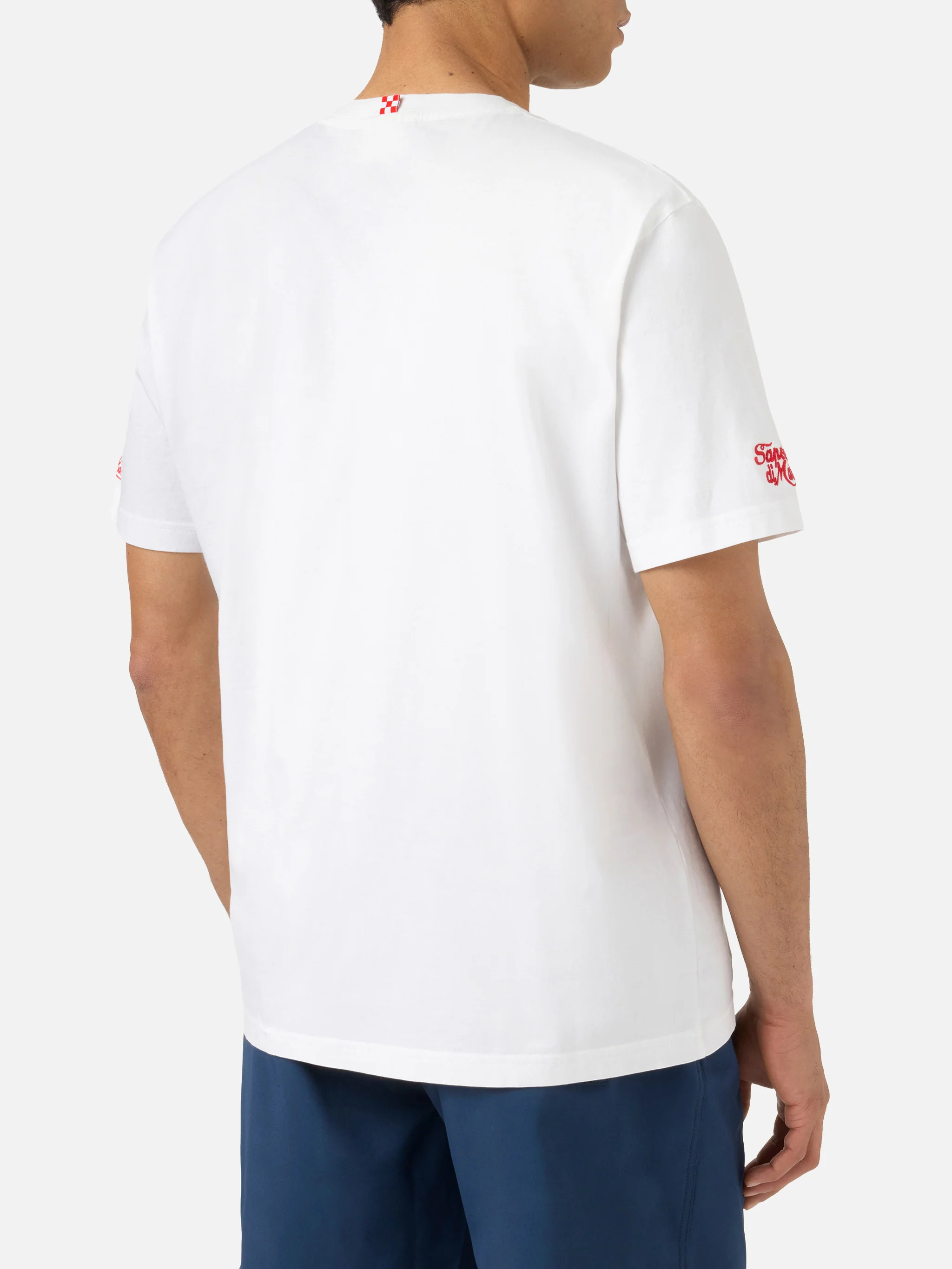 White Portofino T-shirt with Abbronzatissimo embroidery - Image 4