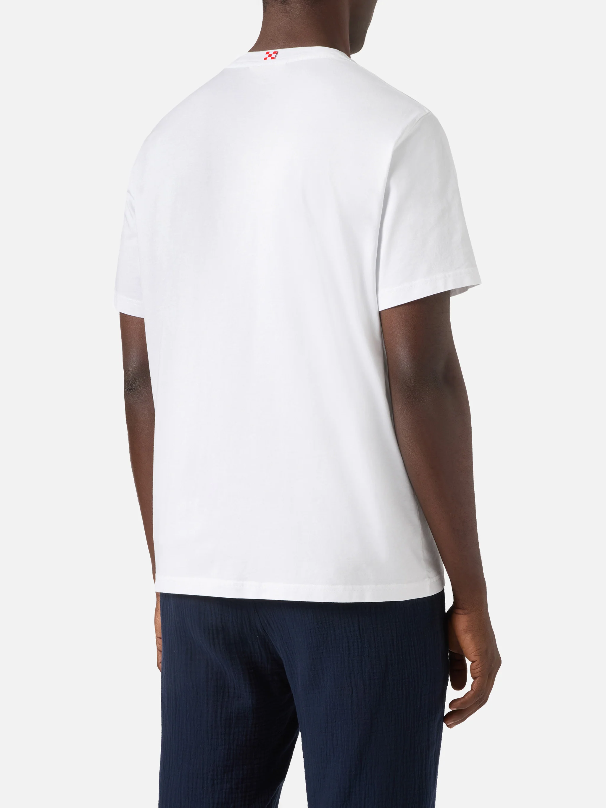 White Portofino T-shirt with Aperitivo A Portofino embroidery | Special Edition - Image 4