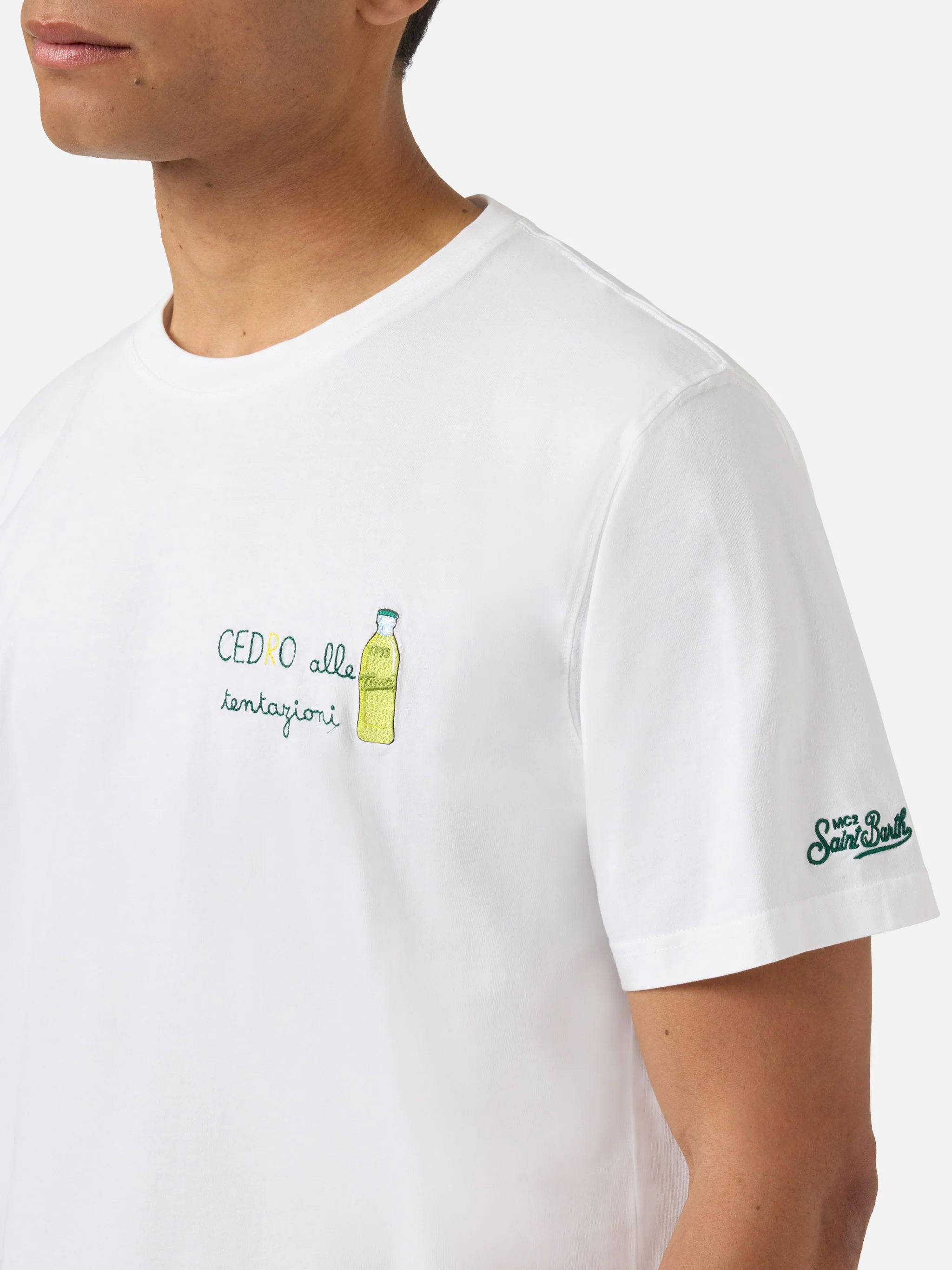 White Portofino T-shirt with Cedro Alle Tentazioni embroidery | Special Edition - Image 2