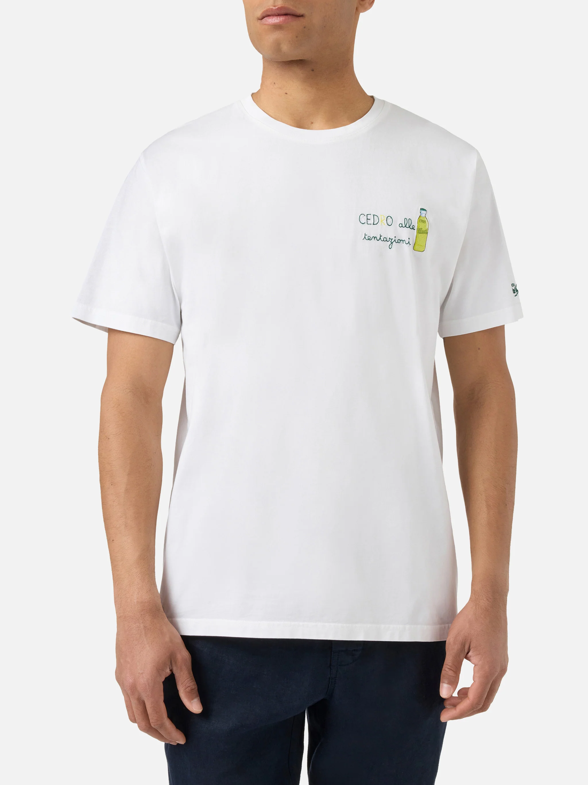 White Portofino T-shirt with Cedro Alle Tentazioni embroidery | Special Edition - Image 3