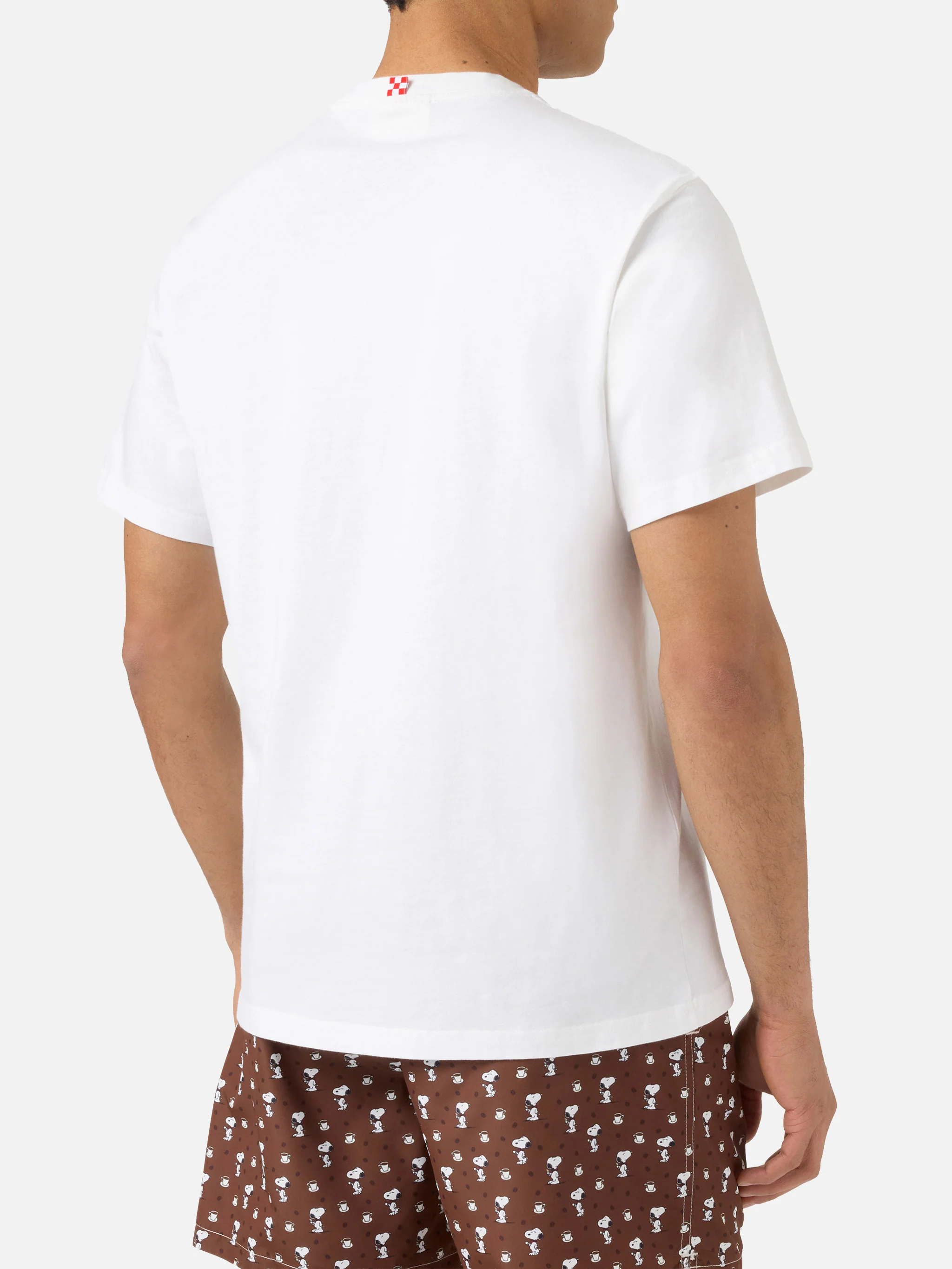 White Portofino T-shirt with Coffee Habitué embroidery | Special Edition - Image 4