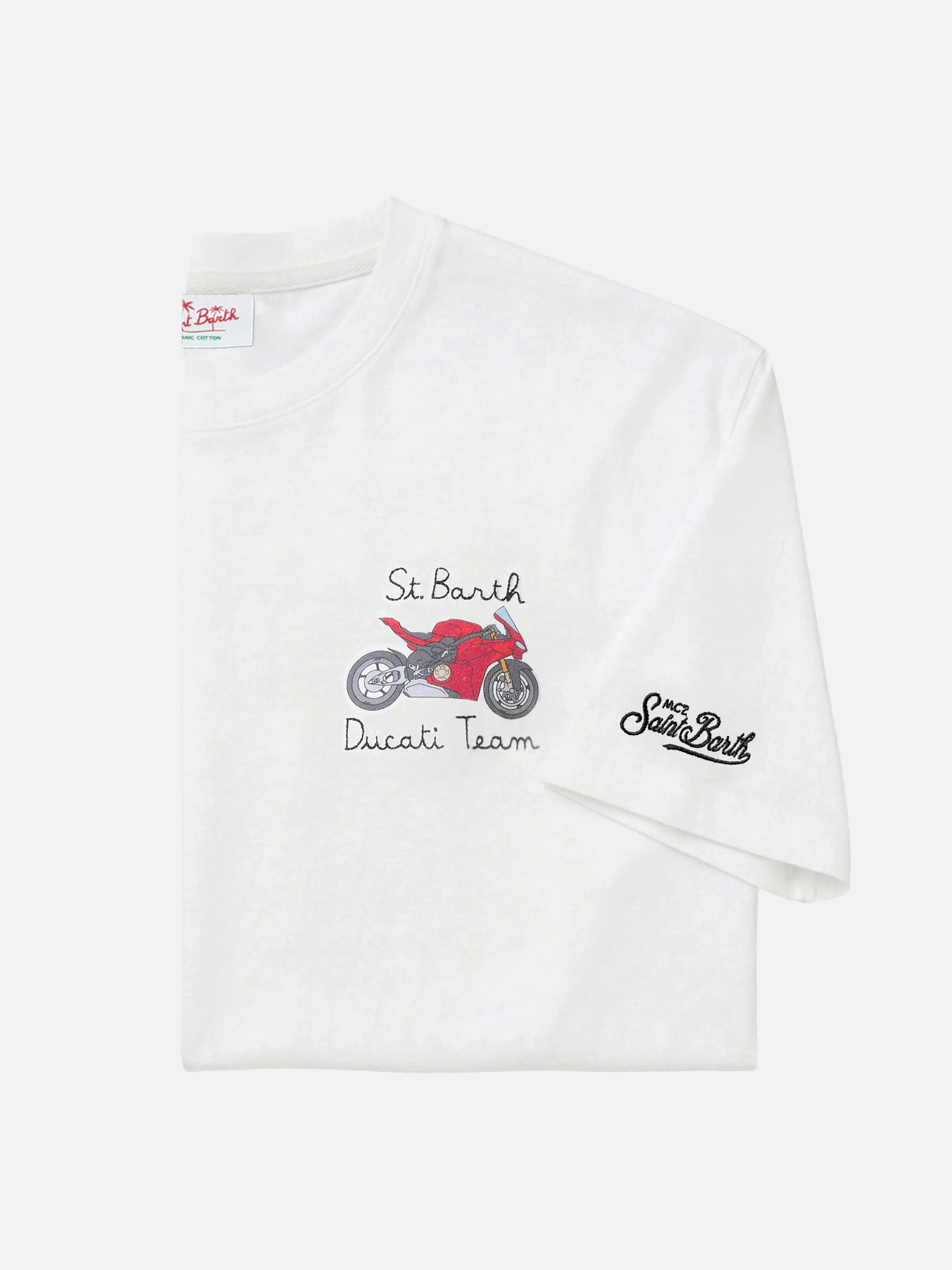 White Portofino T-shirt with Ducati Team embroidery | Special Edition - Image 6