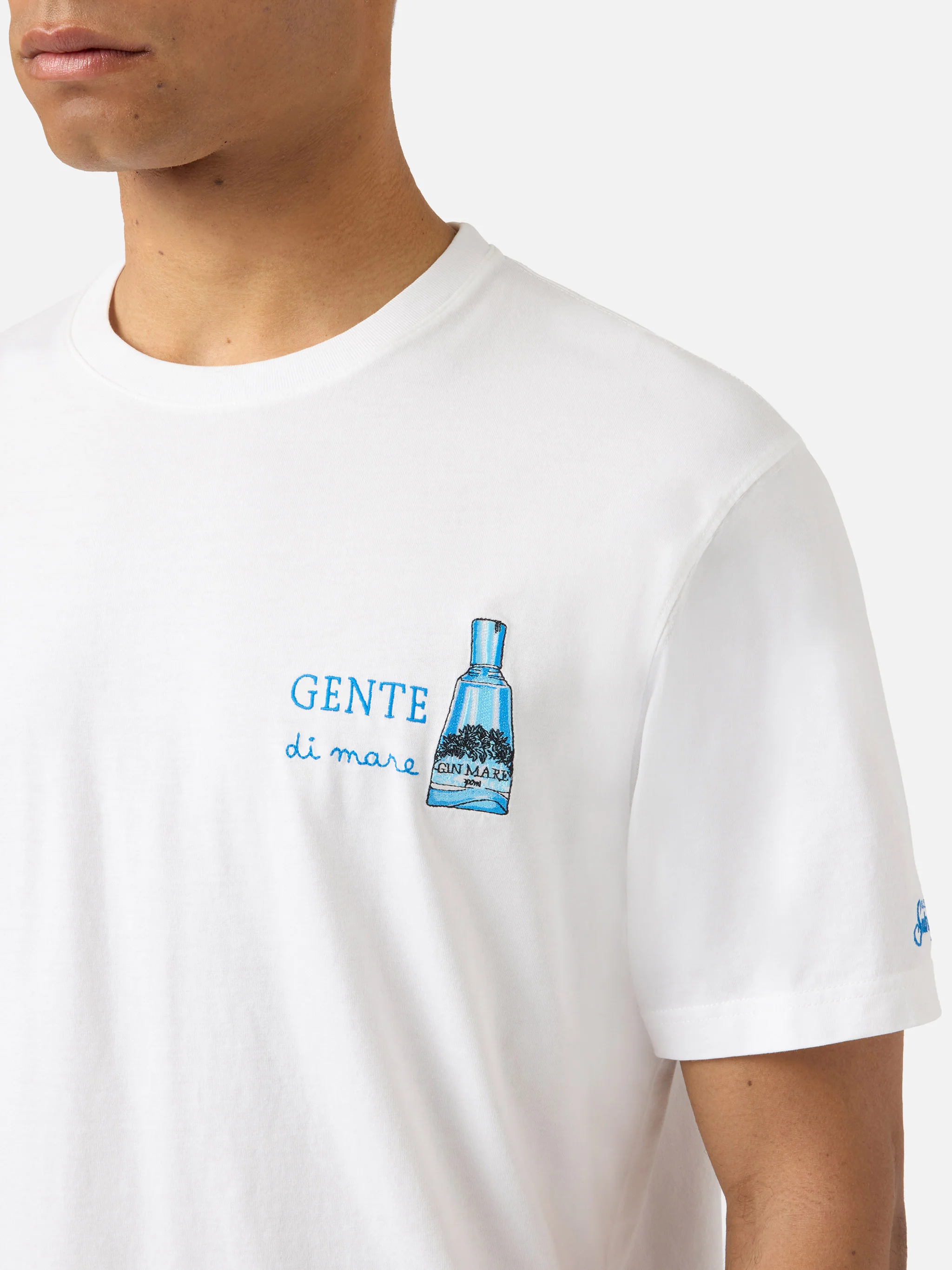 White Portofino T-shirt with Gente Di Mare embroidery | Special Edition - Image 2