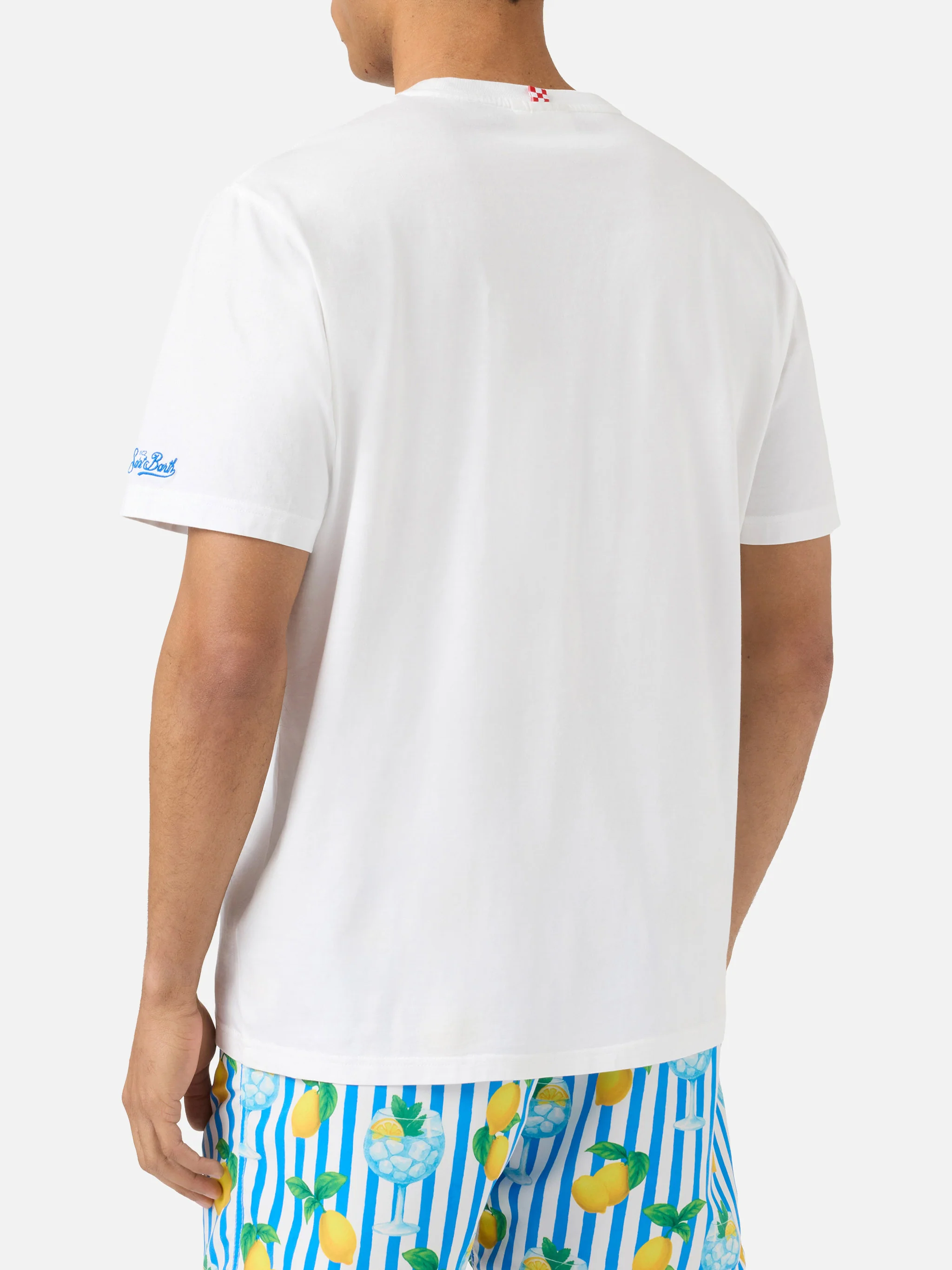 White Portofino T-shirt with Gente Di Mare embroidery | Special Edition - Image 4