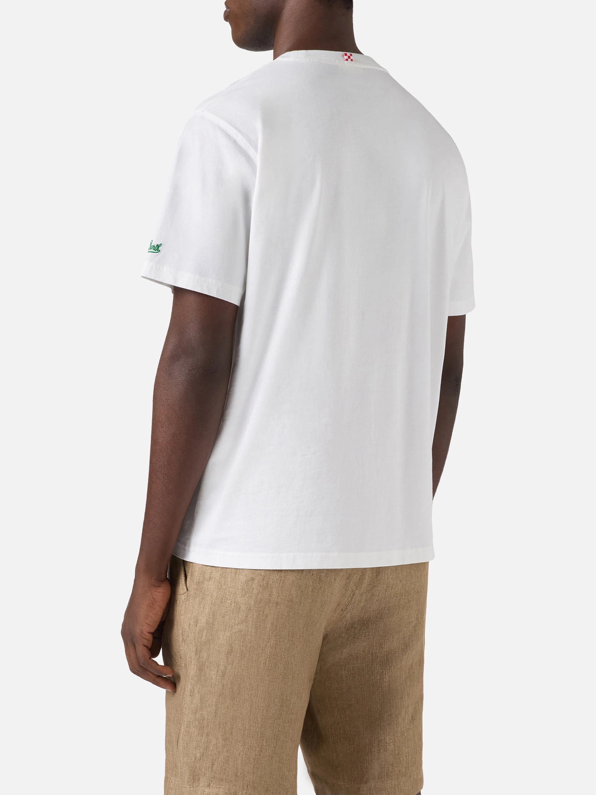 White Portofino T-shirt with Gin Tonic embroidery - Image 4