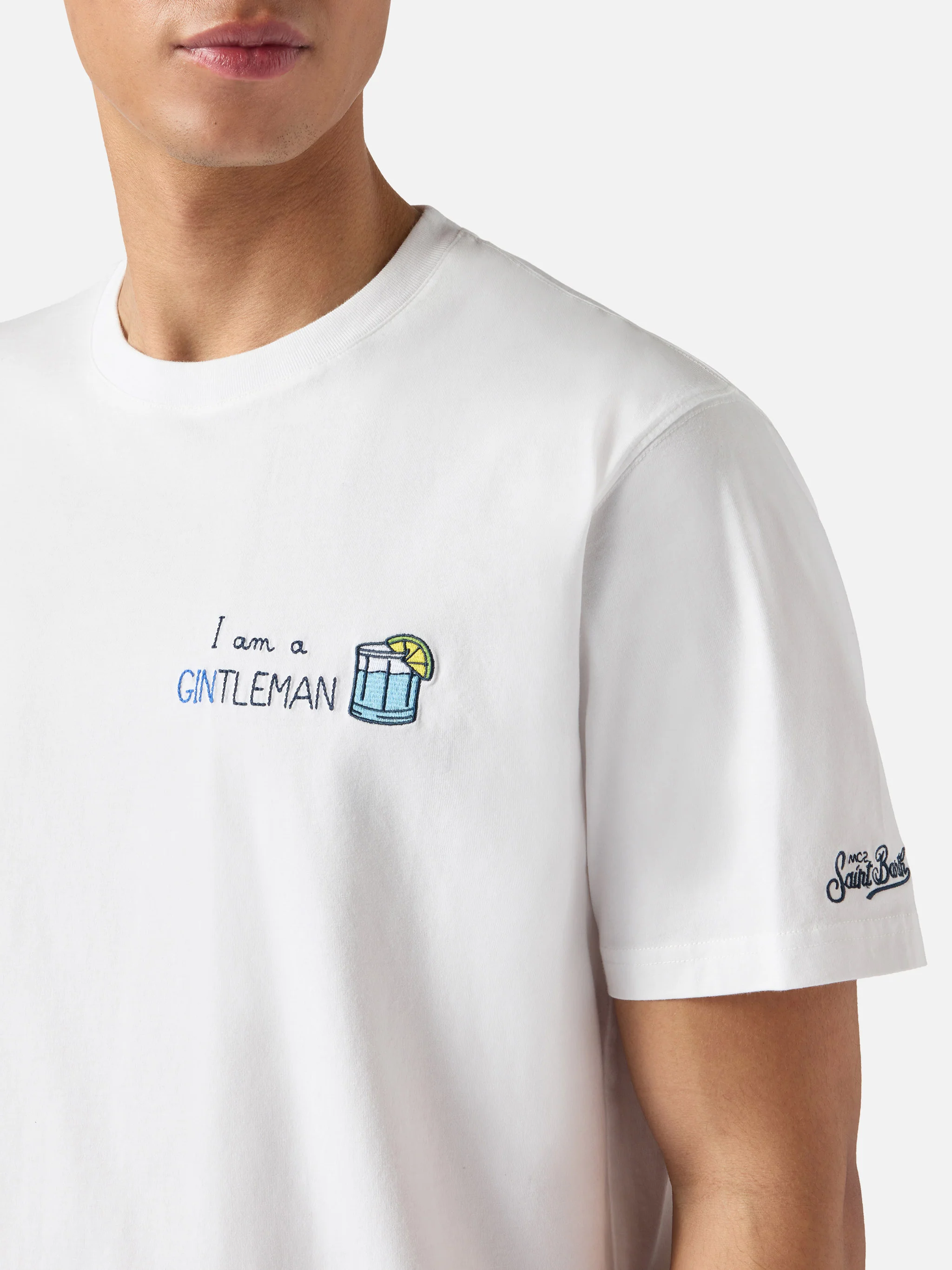 Portofino t-shirt with I am a GINtleman embroidery - Image 2