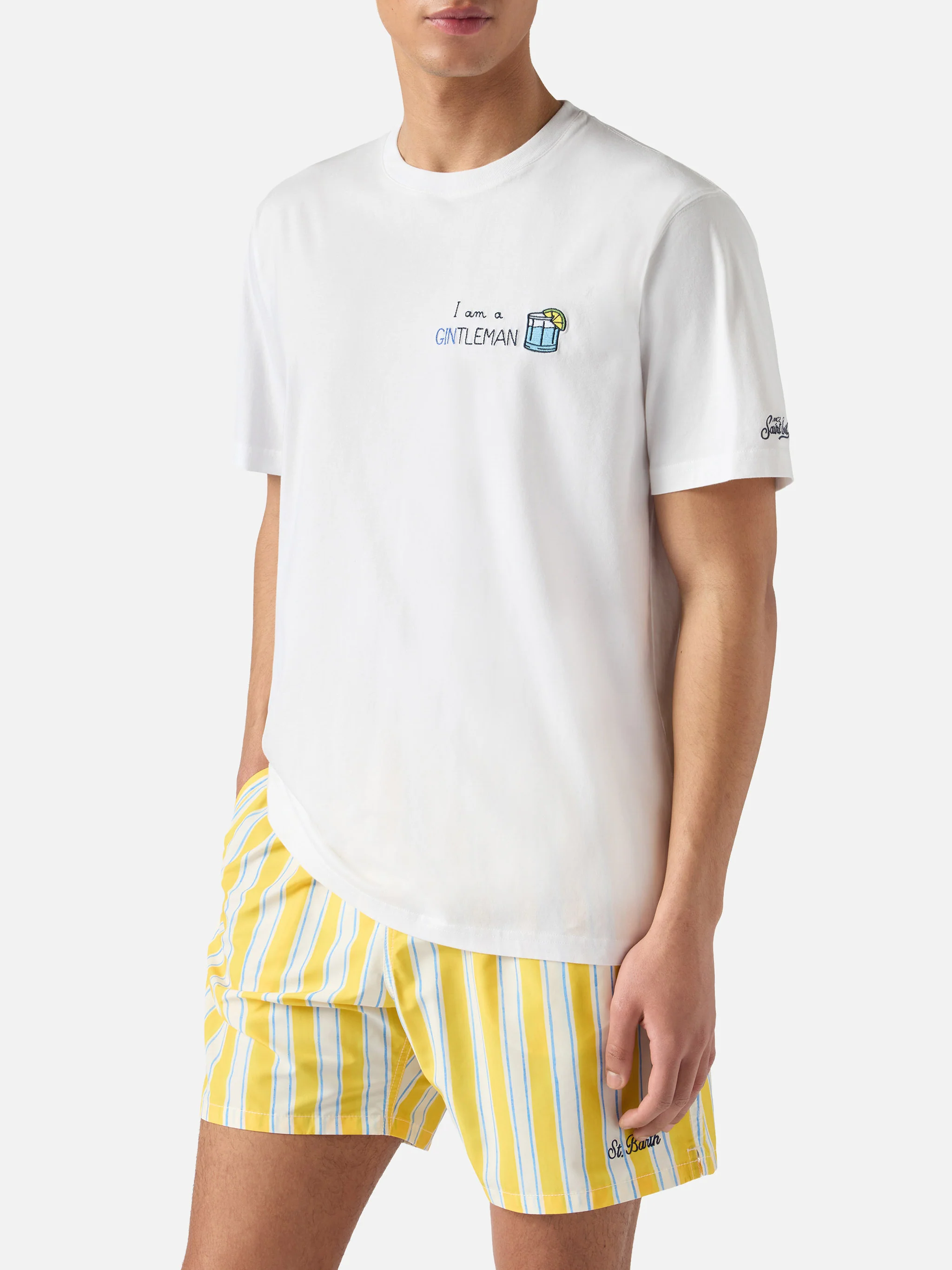 Portofino t-shirt with I am a GINtleman embroidery - Image 3