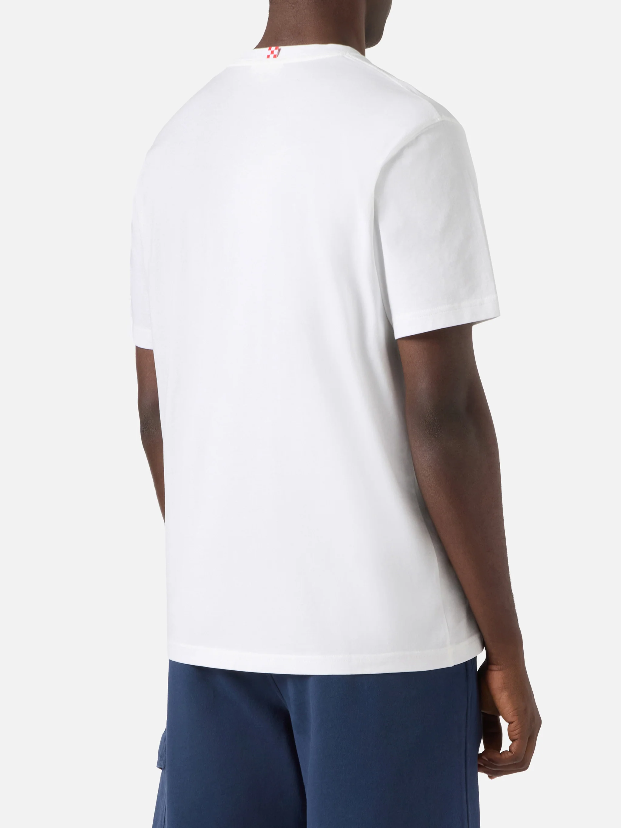 White Portofino T-shirt with I Work For The Big 4 embroidery - Image 4
