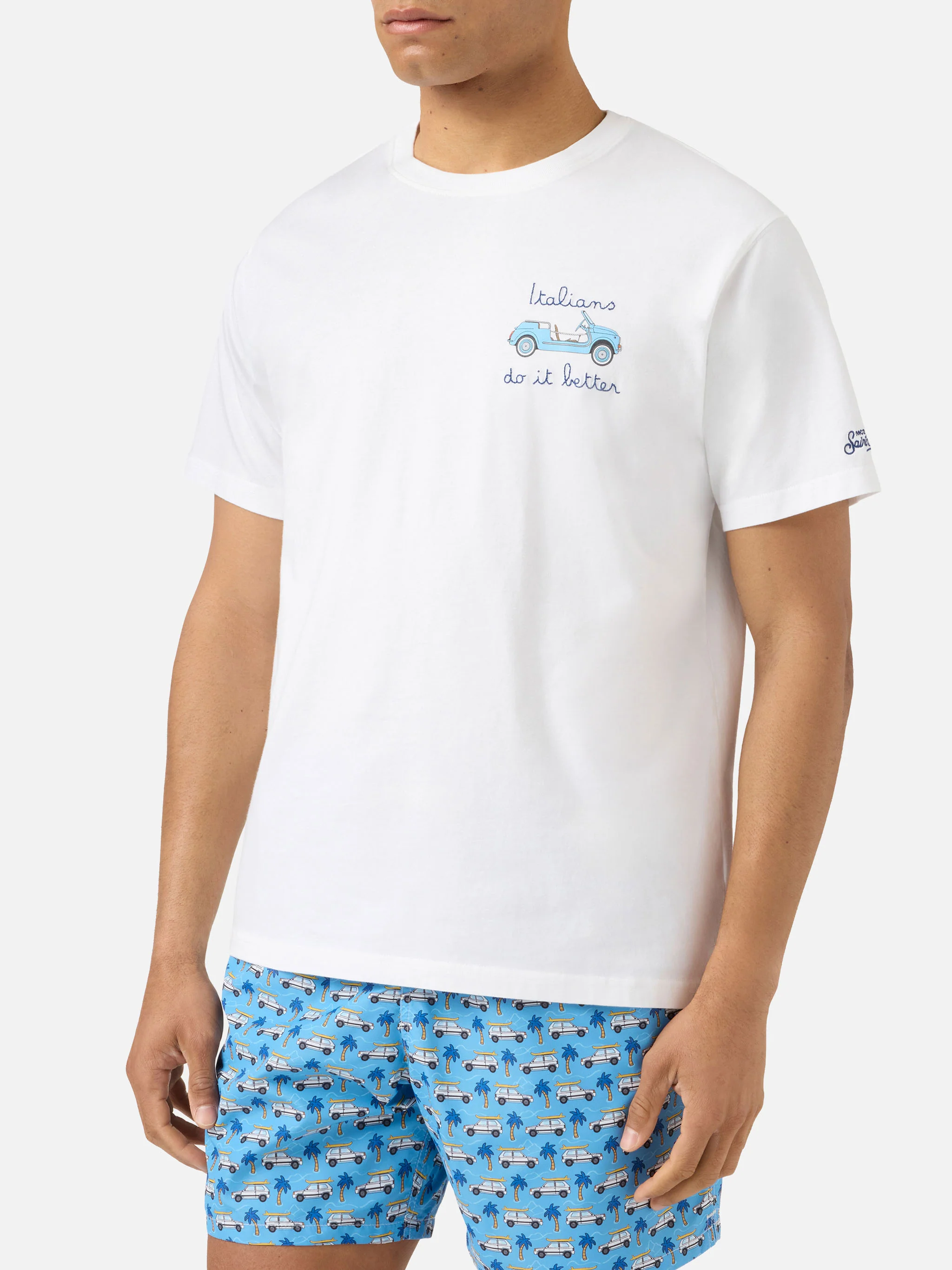 White Portofino T-shirt with Italians Do It Better embroidery - Image 3