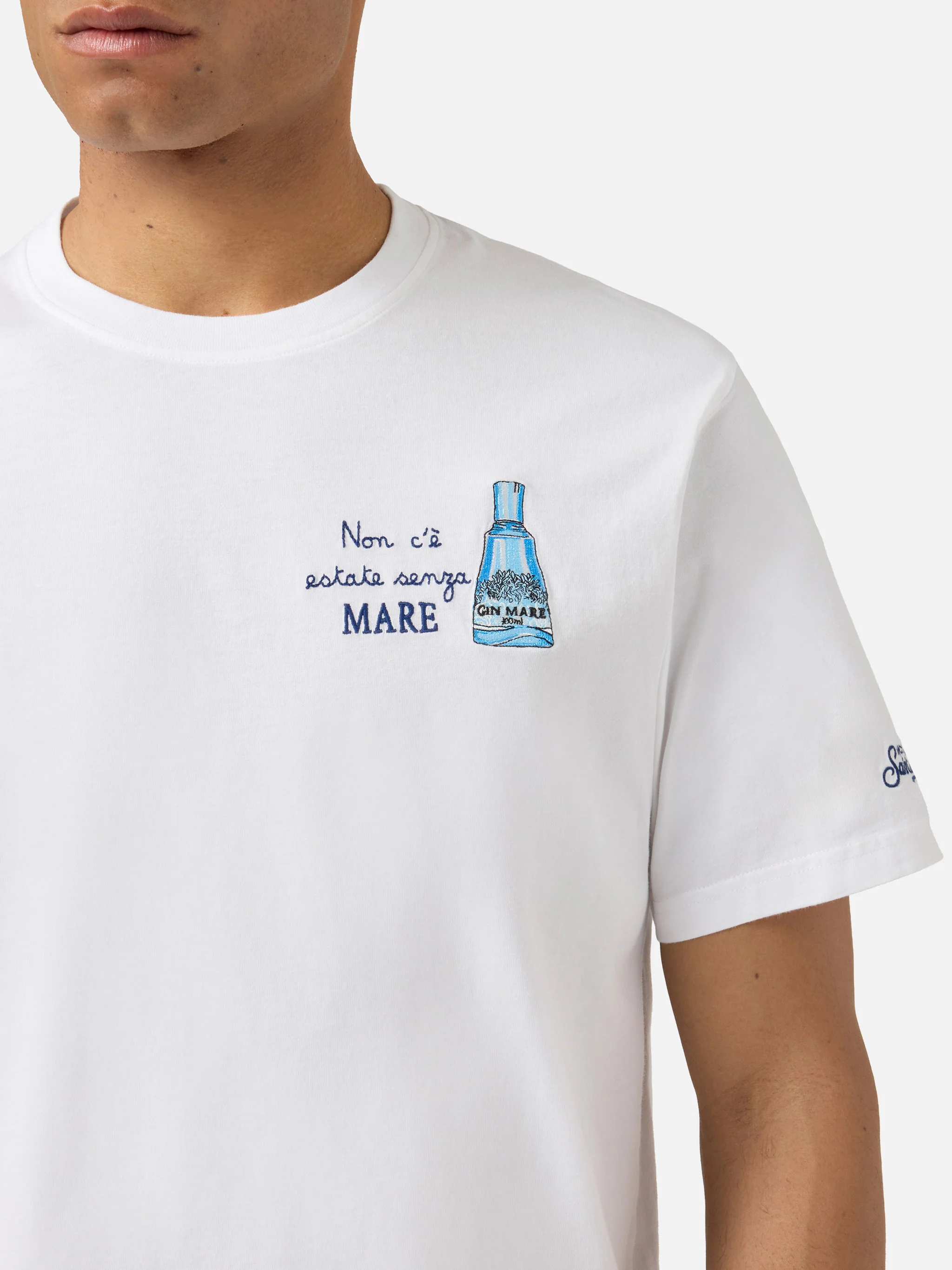White Portofino T-shirt with Non C'è Estate Senza Mare embroidery | Special Edition - Image 2