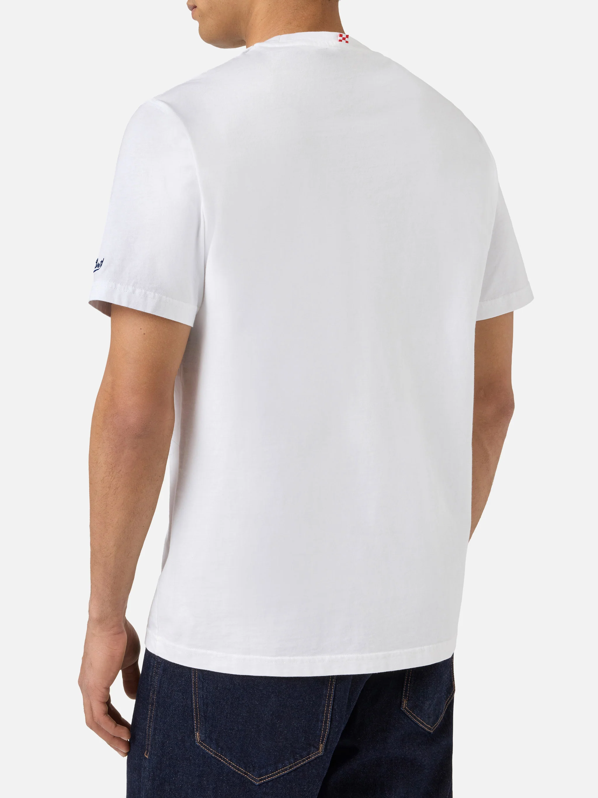 White Portofino T-shirt with Non Sono Bello Piaccio! embroidery - Image 4