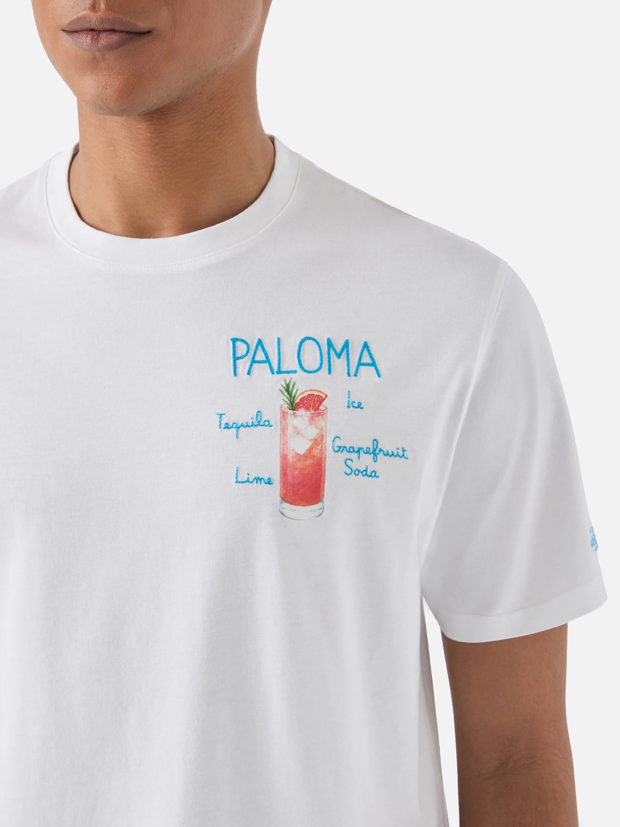 White Portofino T-shirt with Paloma embroidery - Image 2