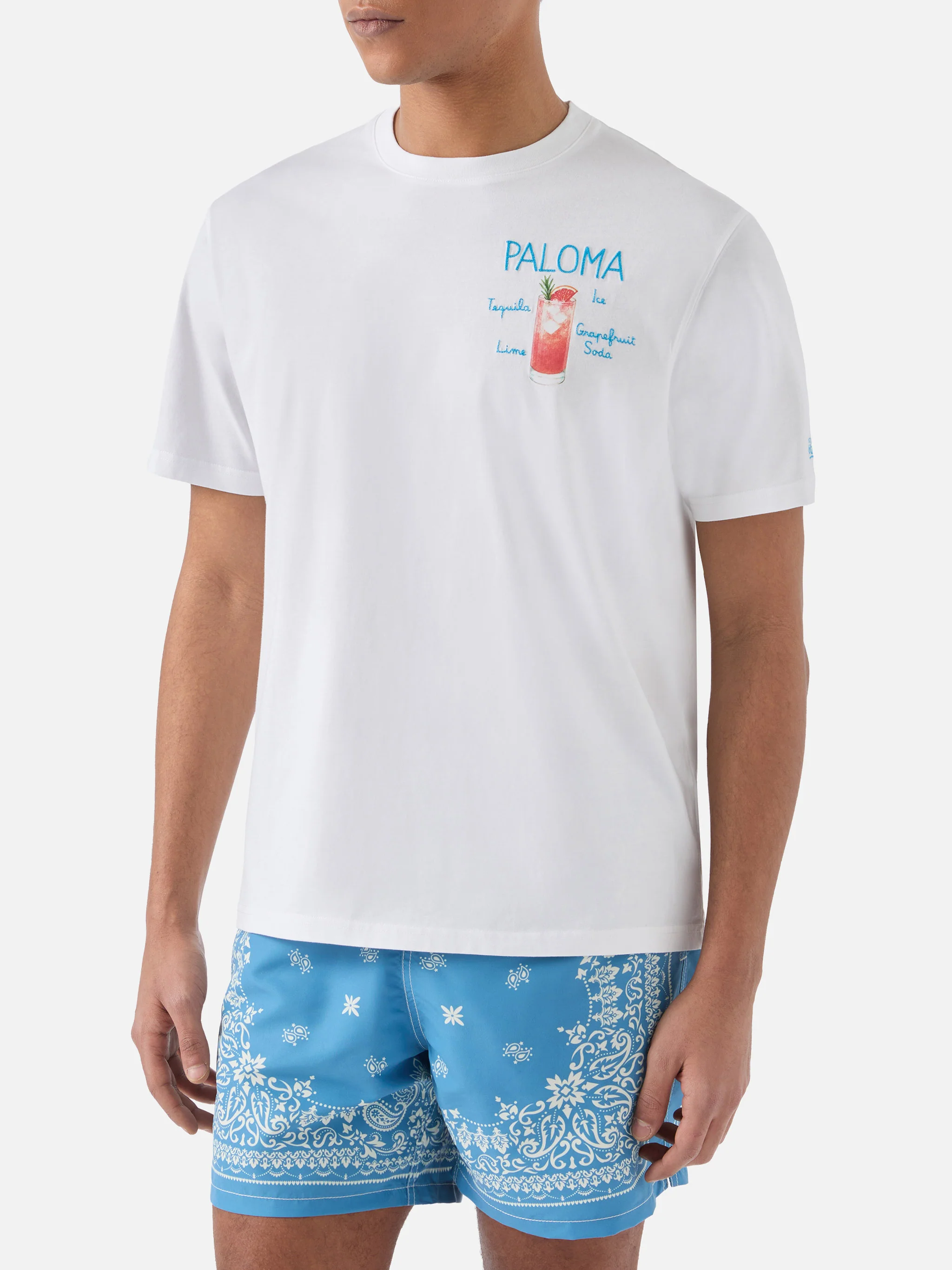 White Portofino T-shirt with Paloma embroidery - Image 3