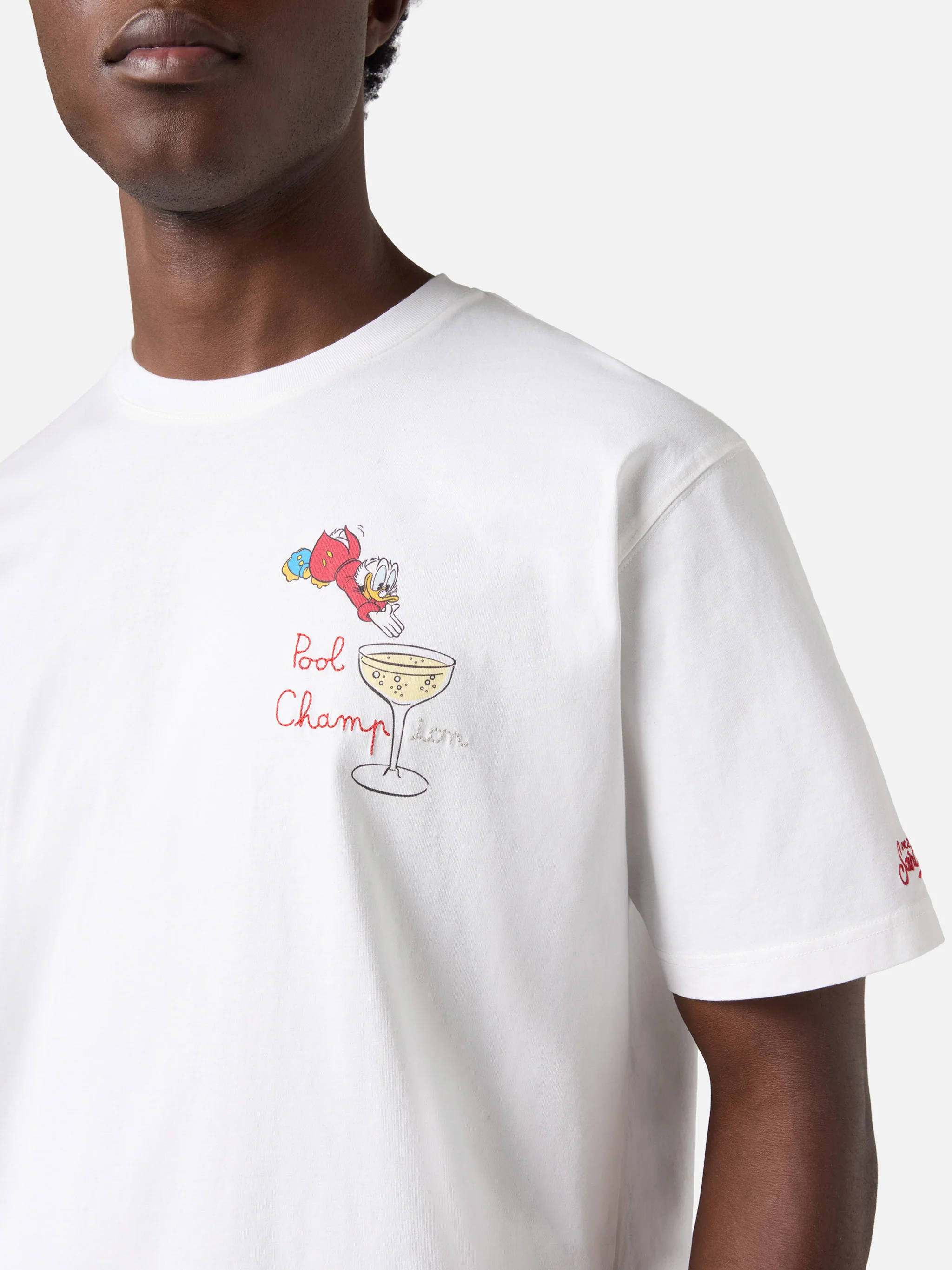 White Portofino T-shirt with Pool Champion embroidery | Special Edition - Image 2