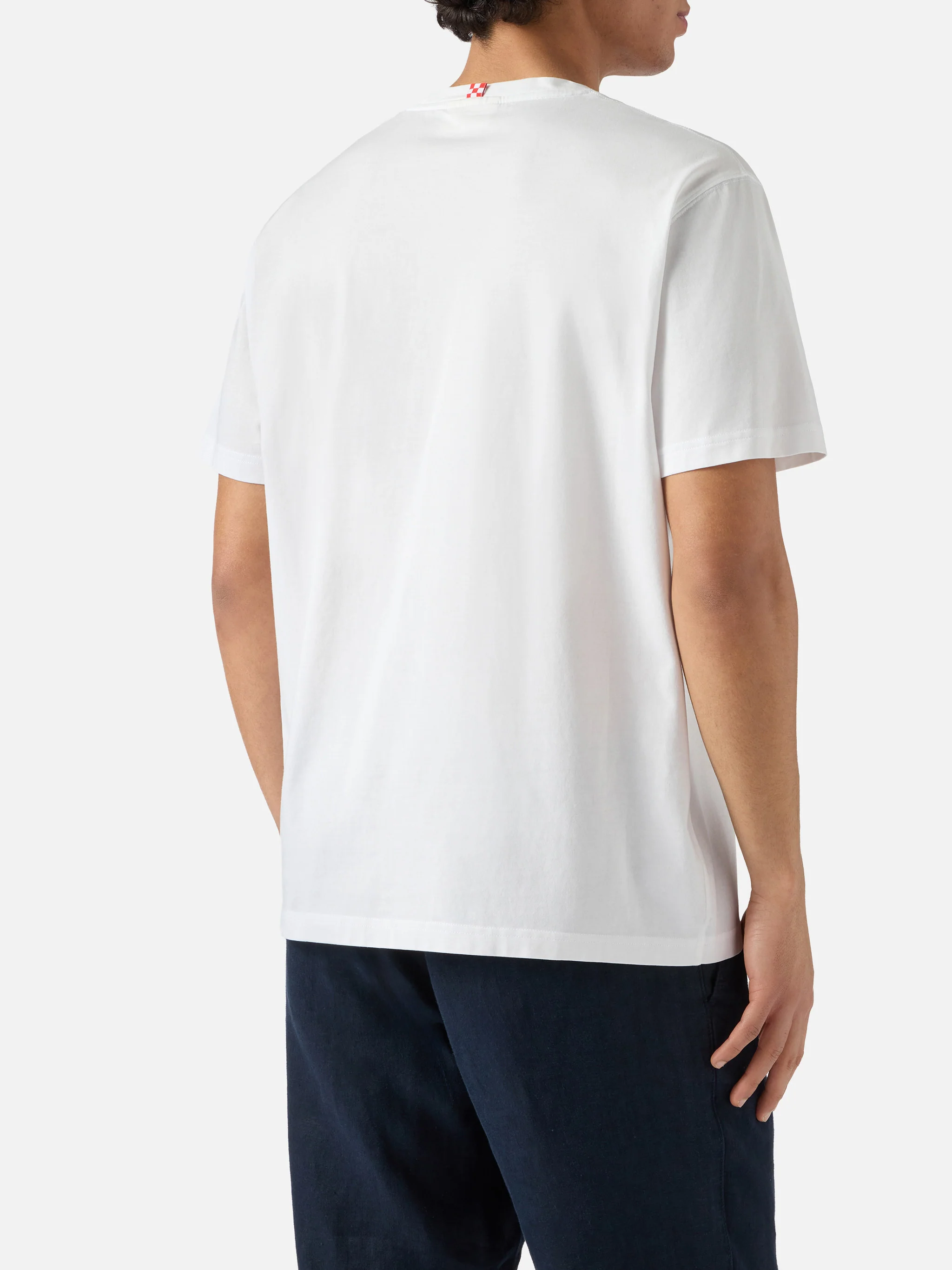 White Portofino T-shirt with Sboccio Con La Primavera embroidery - Image 4