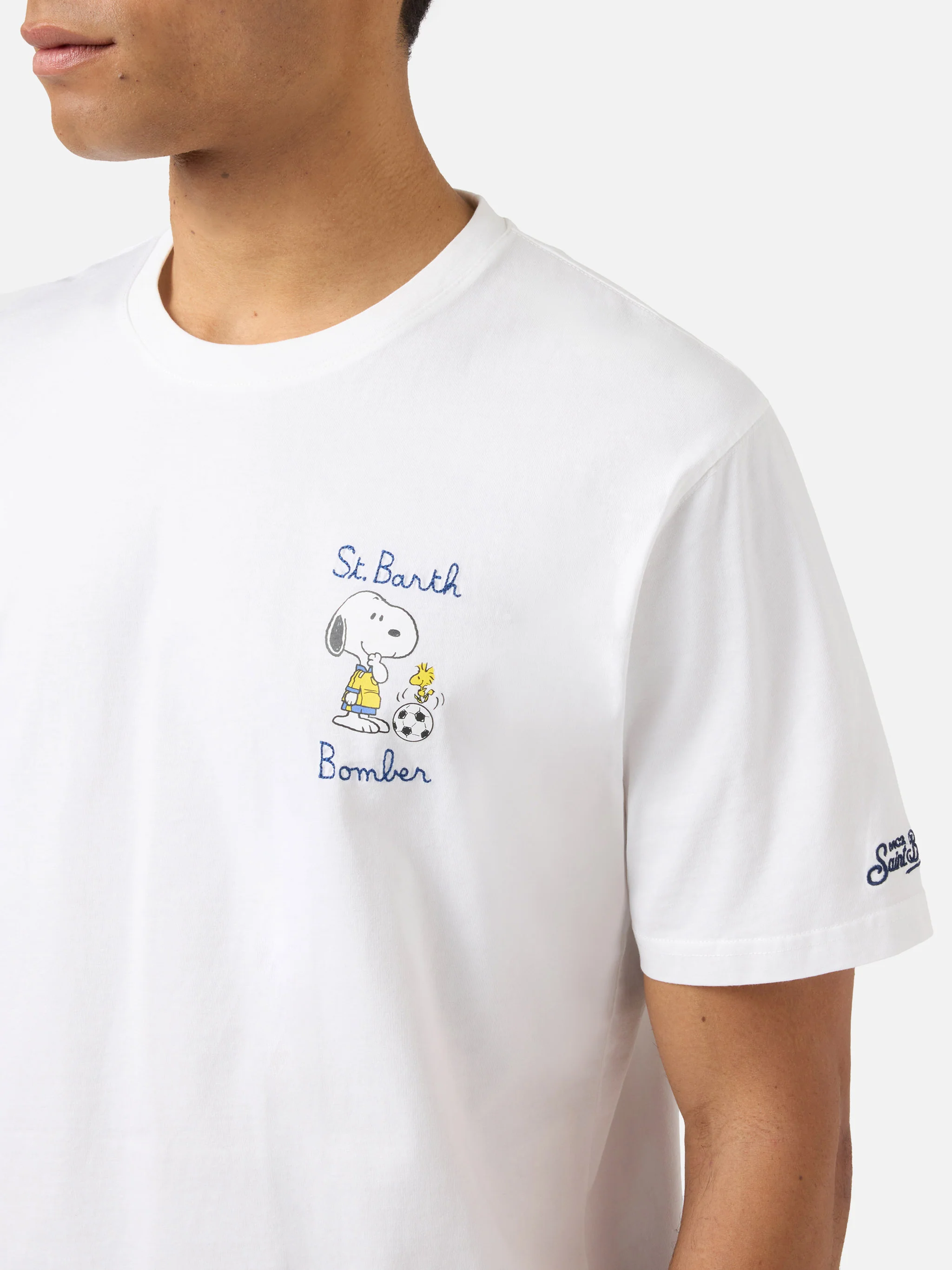 White Portofino T-shirt with St. Barth Bomber embroidery | Special Edition - Image 2