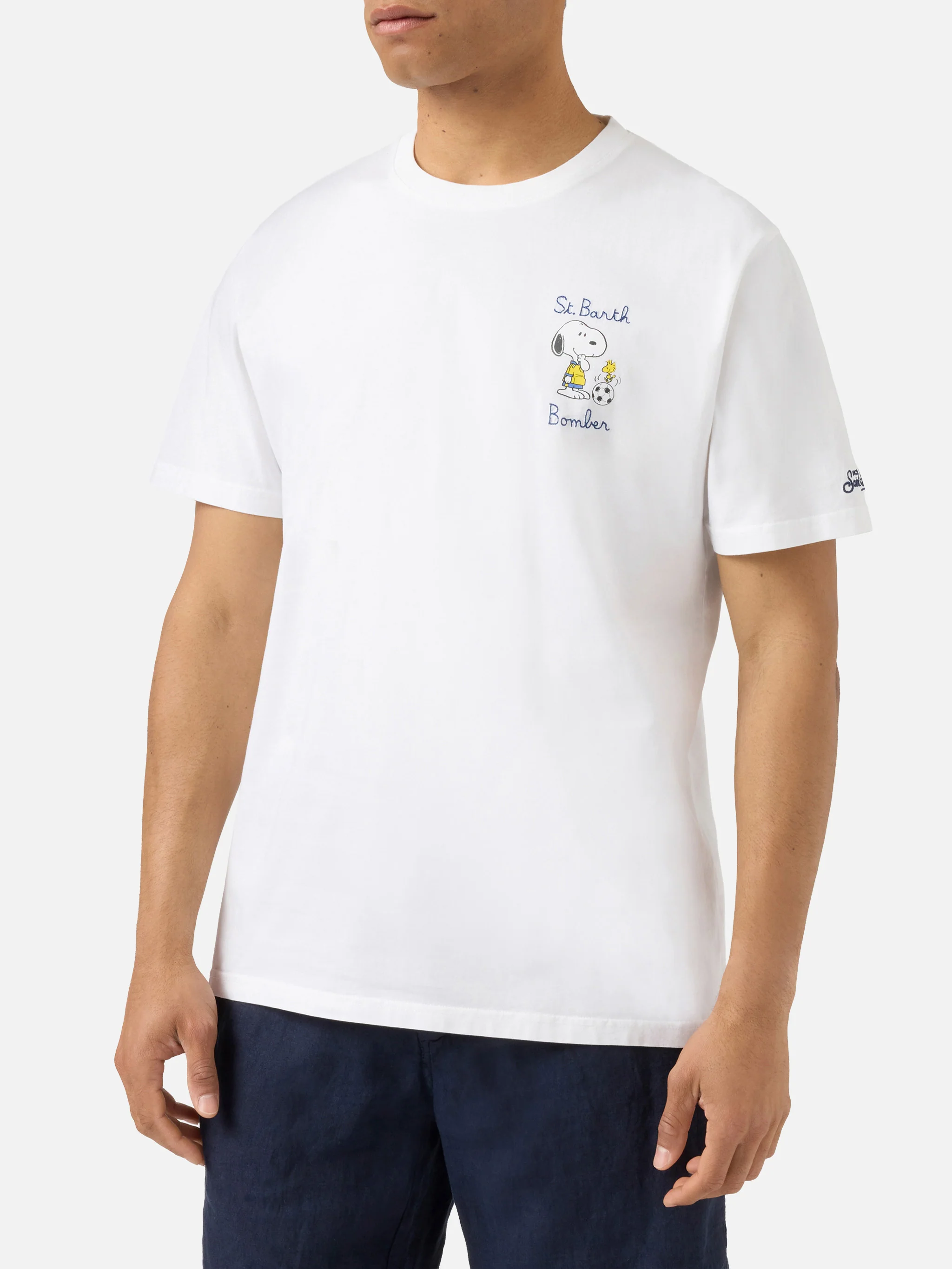 White Portofino T-shirt with St. Barth Bomber embroidery | Special Edition - Image 3