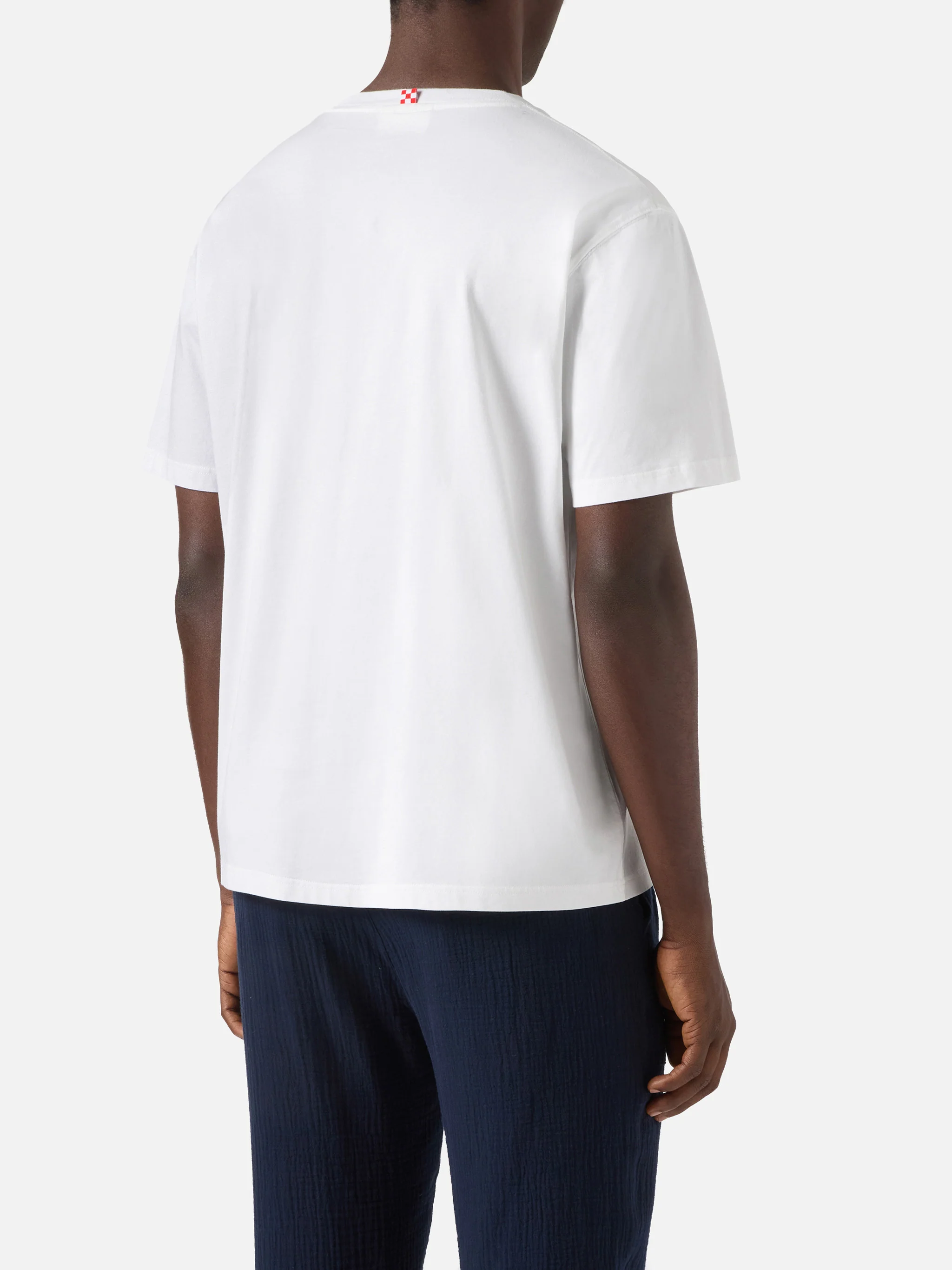 White Portofino T-shirt with Tu Vuò Fà L'americano embroidery - Image 4