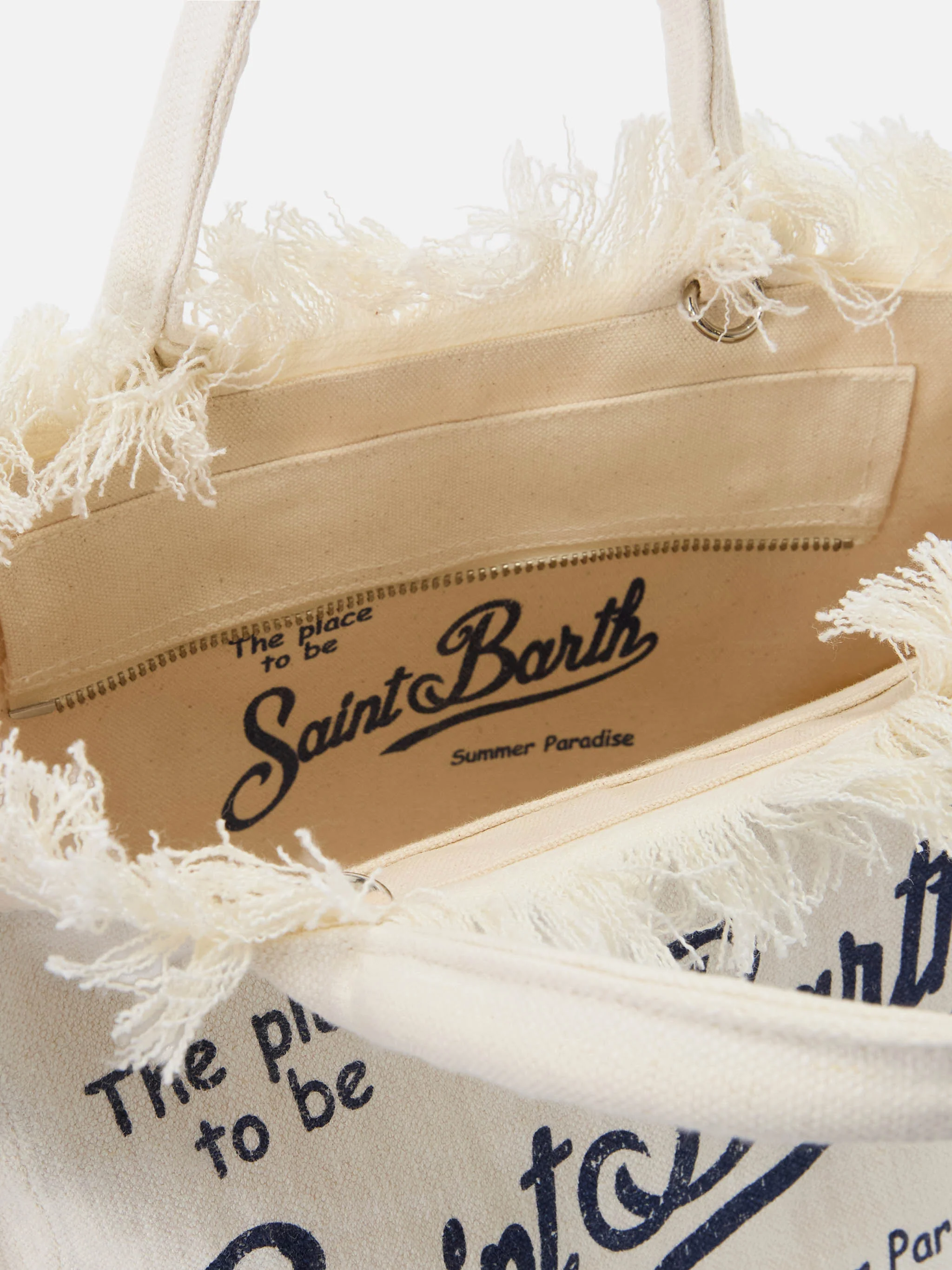 White solid color linen Colette bag - Image 4