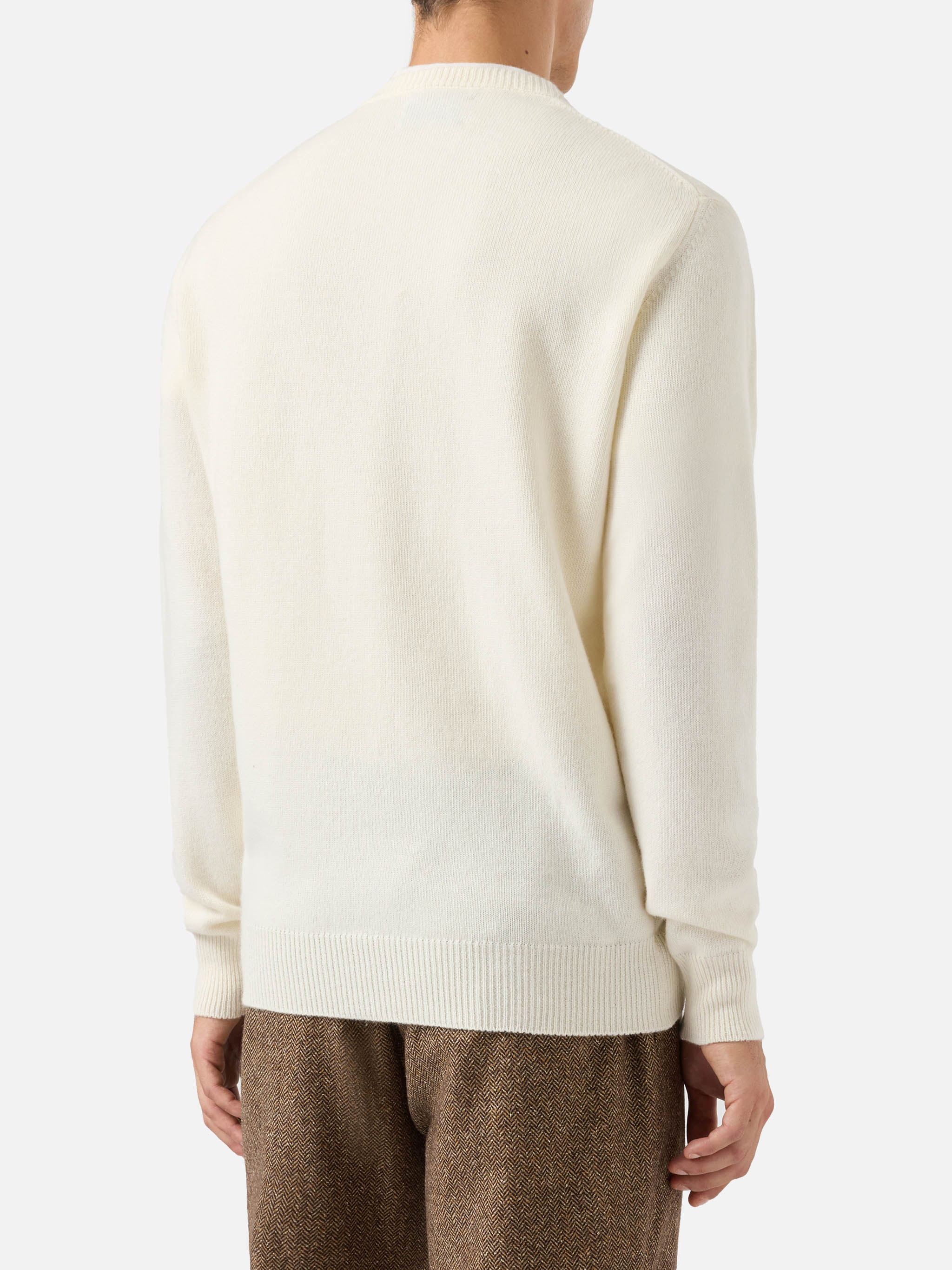 White sweater Heron with Bollicine please embroidery - Image 3