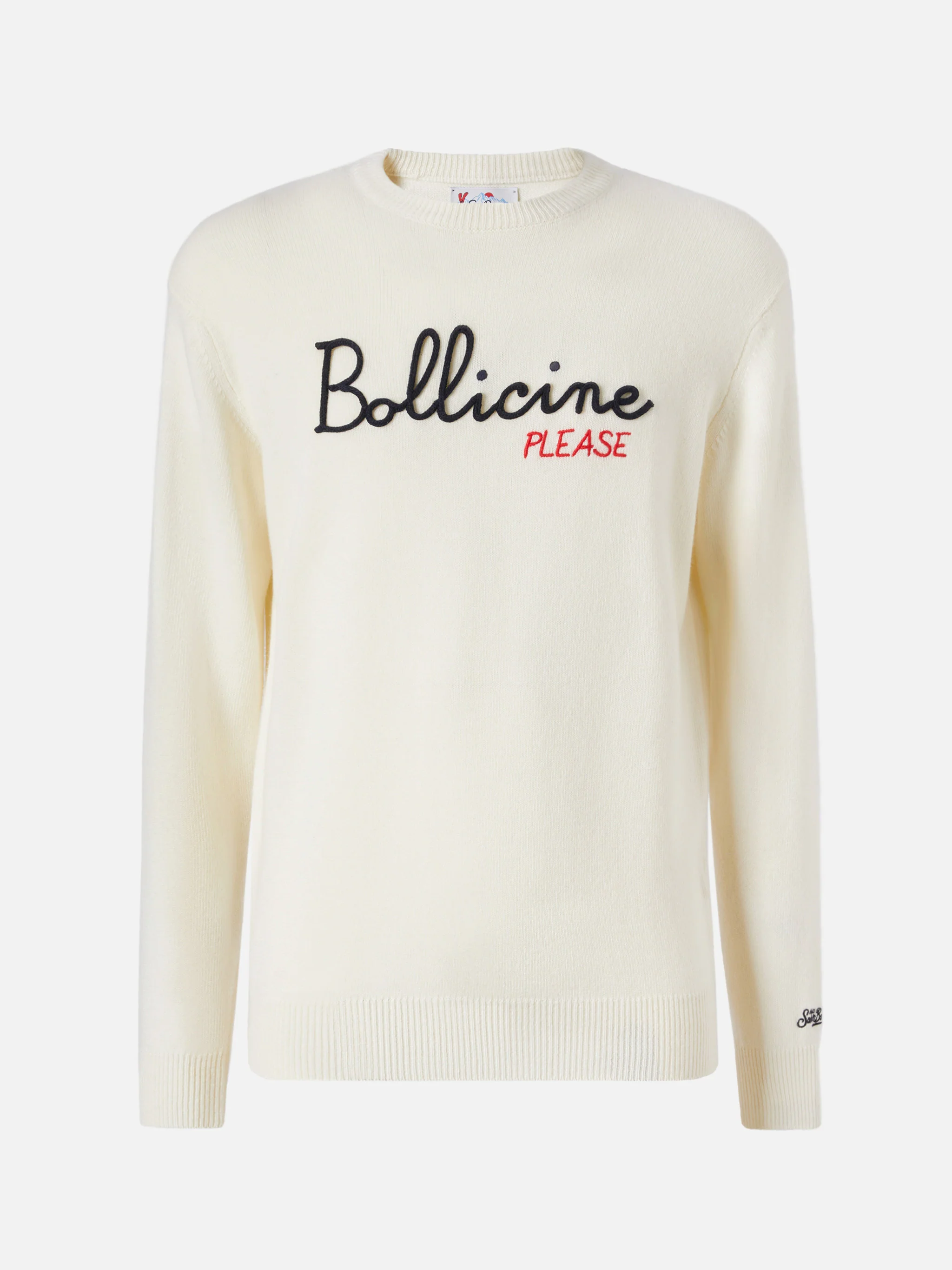 White sweater Heron with Bollicine please embroidery - Image 5