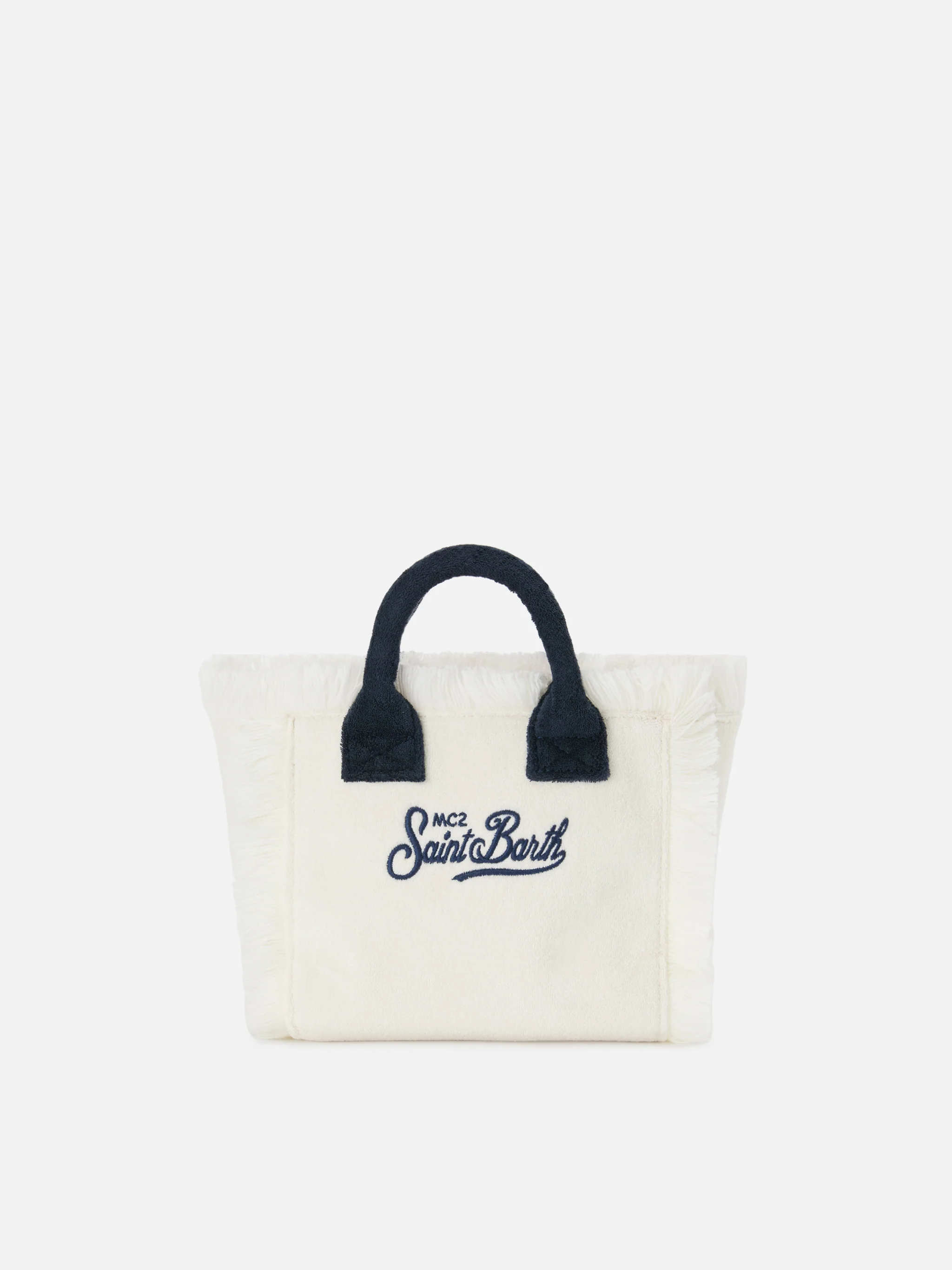 White terry effect Vanity mini bag with embroidered logo - Image 4