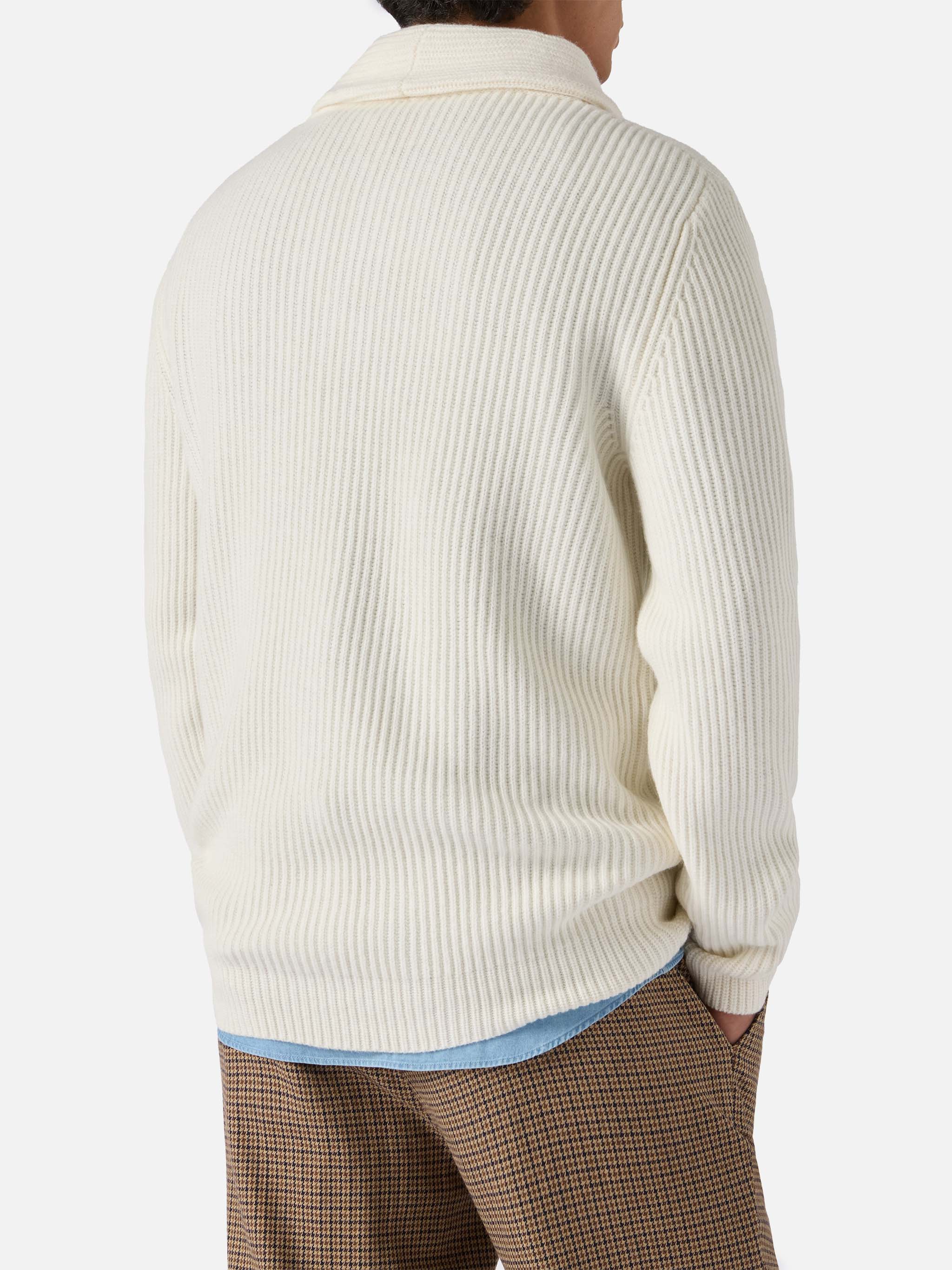 White pure-wool cardigan Glasgow - Image 3